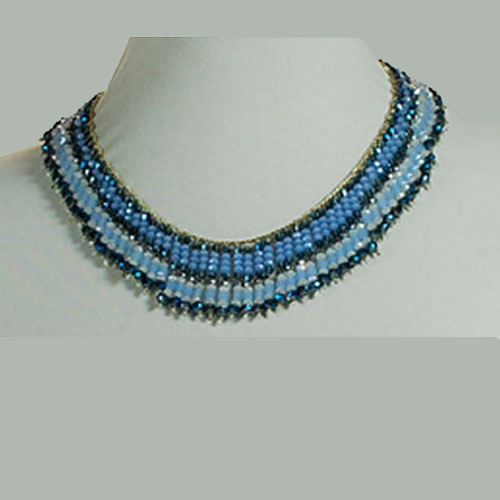 BEADS AND CRYSTAL NECKLACE - MADE IN PRC