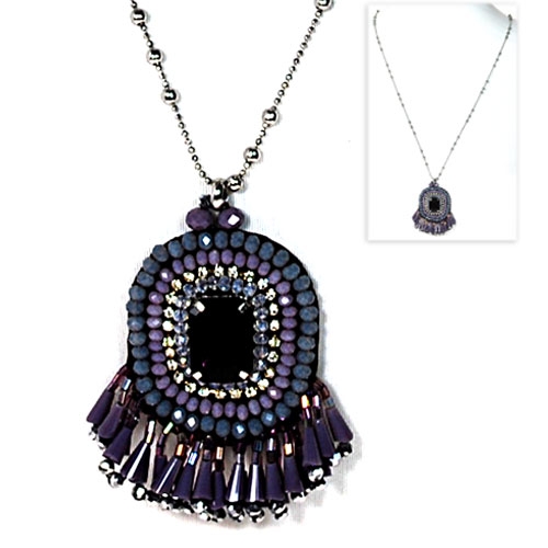 METAL AND CRYSTAL NECKLACE - MADE IN PRC