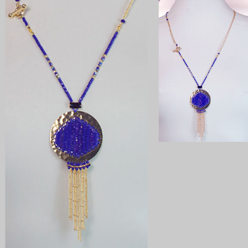 METAL AND BEADS NECKLACE - MADE IN PRC