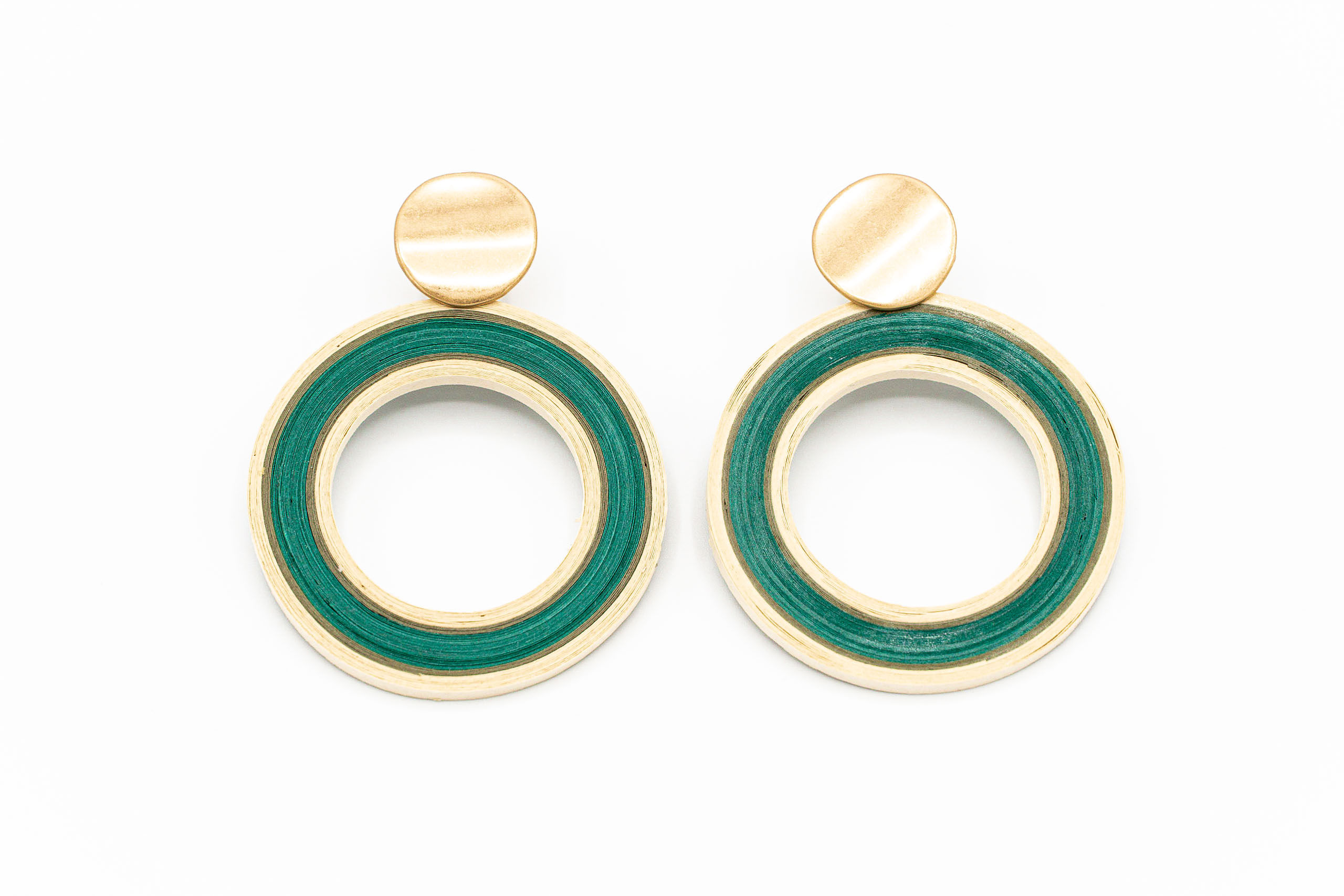 METAL AND PAPER EARRING