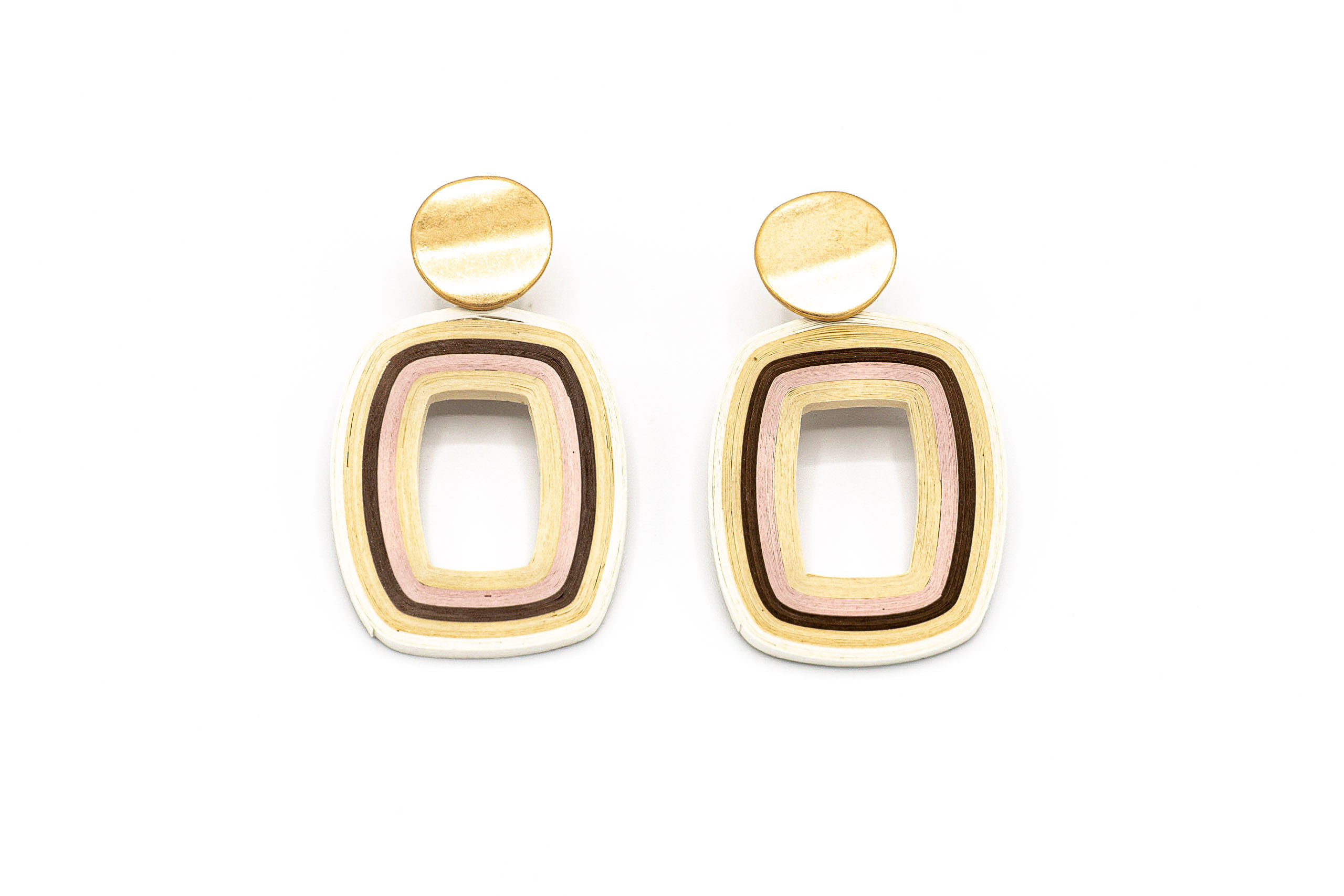 METAL AND PAPER EARRING