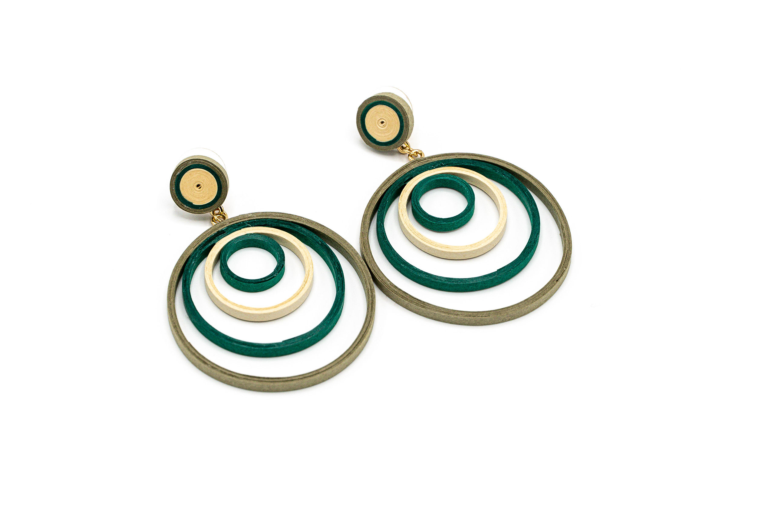 METAL AND PAPER EARRING