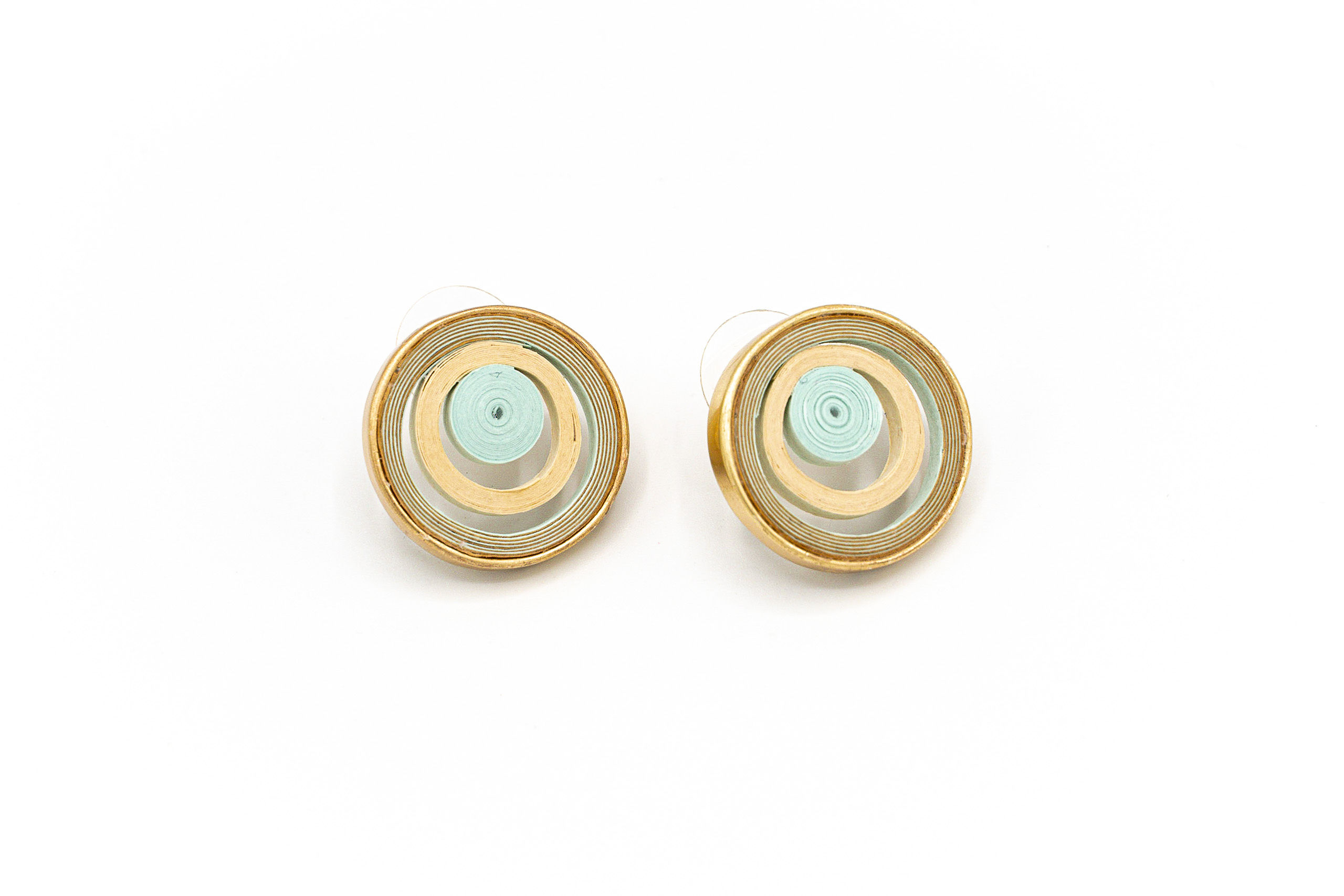 ORECCHINO A LOBO MULTI CERCHI IN CARTA TURCHESE