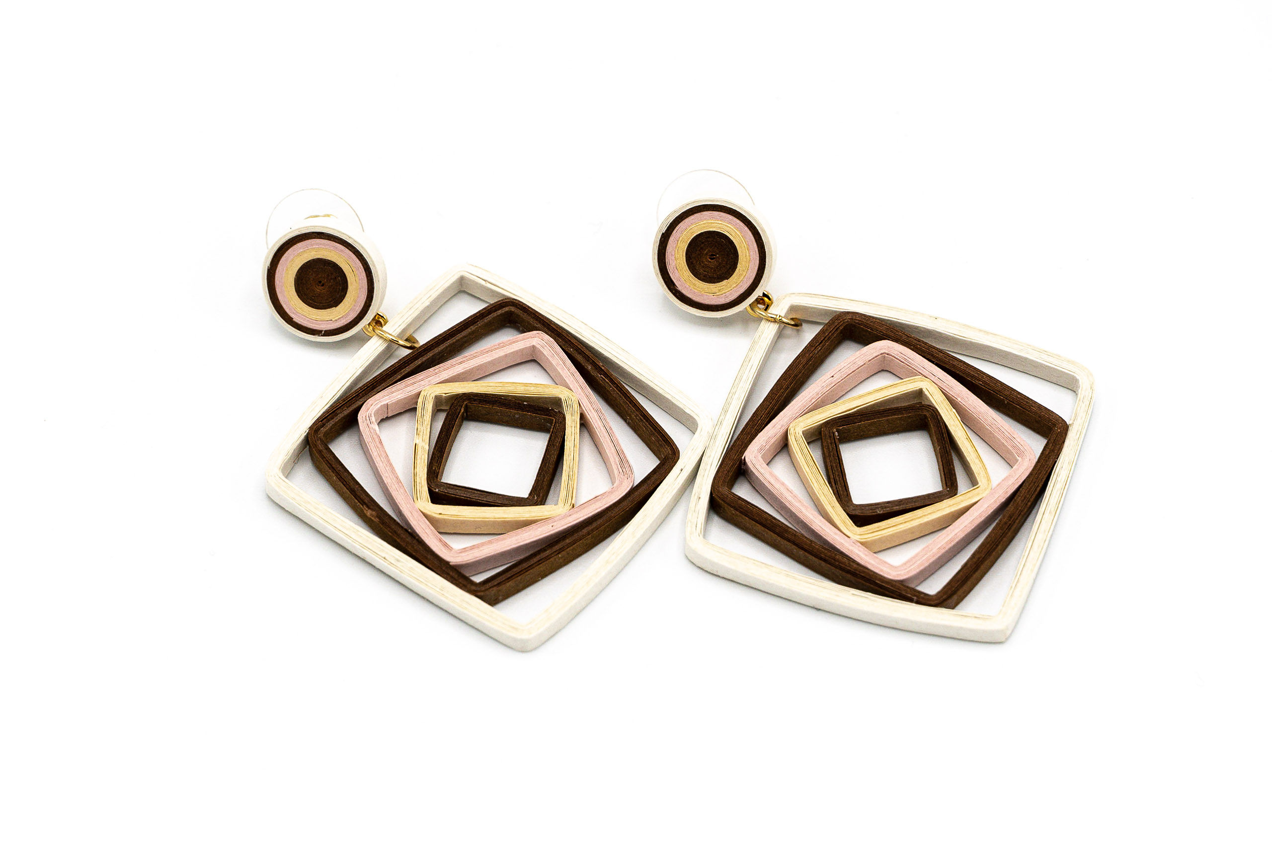 METAL AND PAPER EARRING