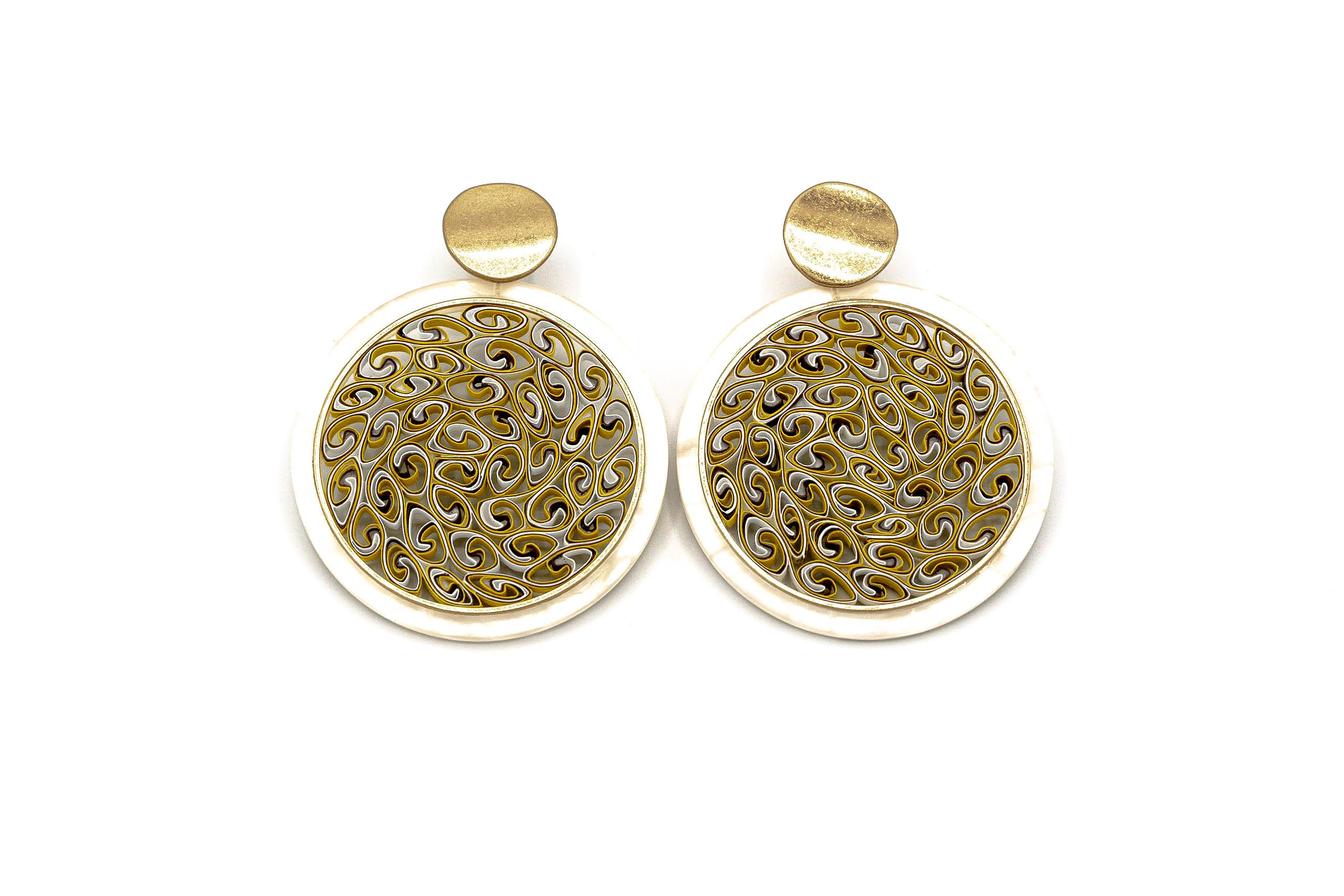 METAL AND PAPER EARRING