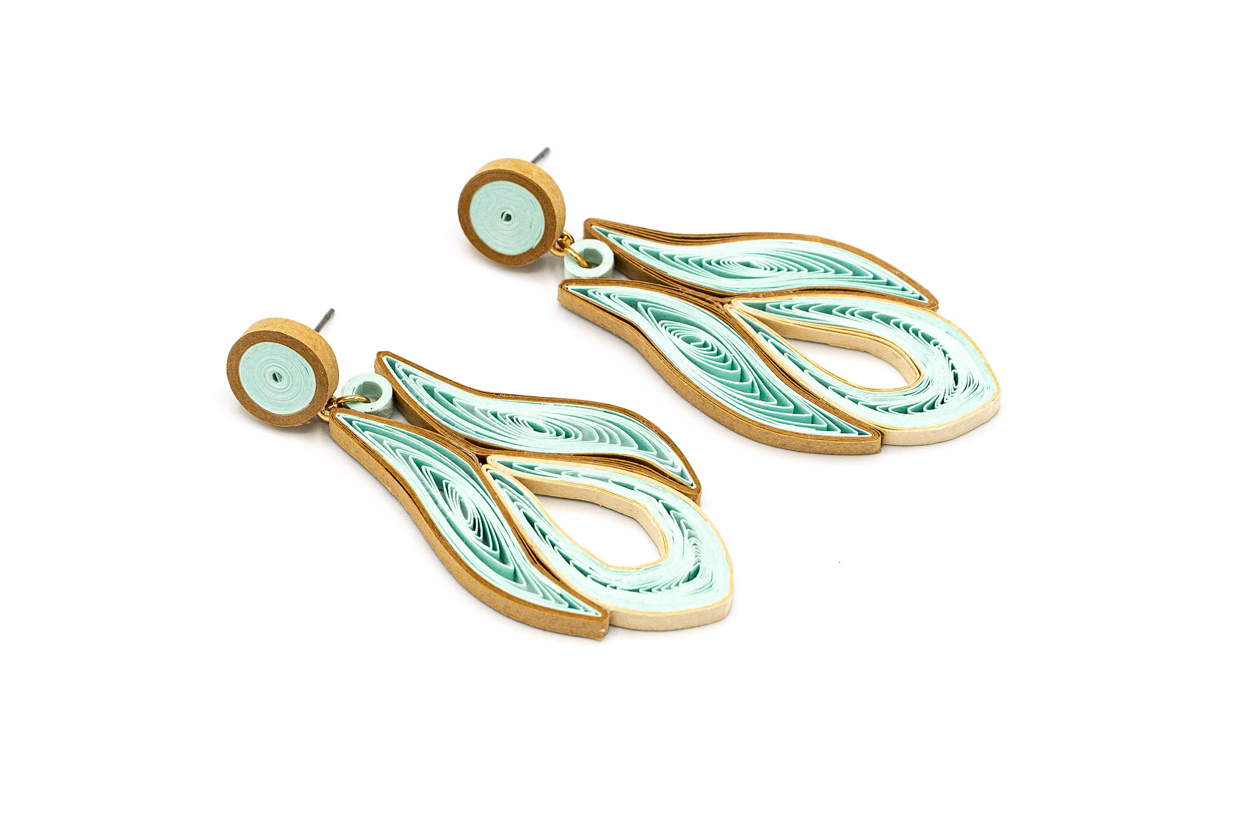 METAL AND PAPER EARRING