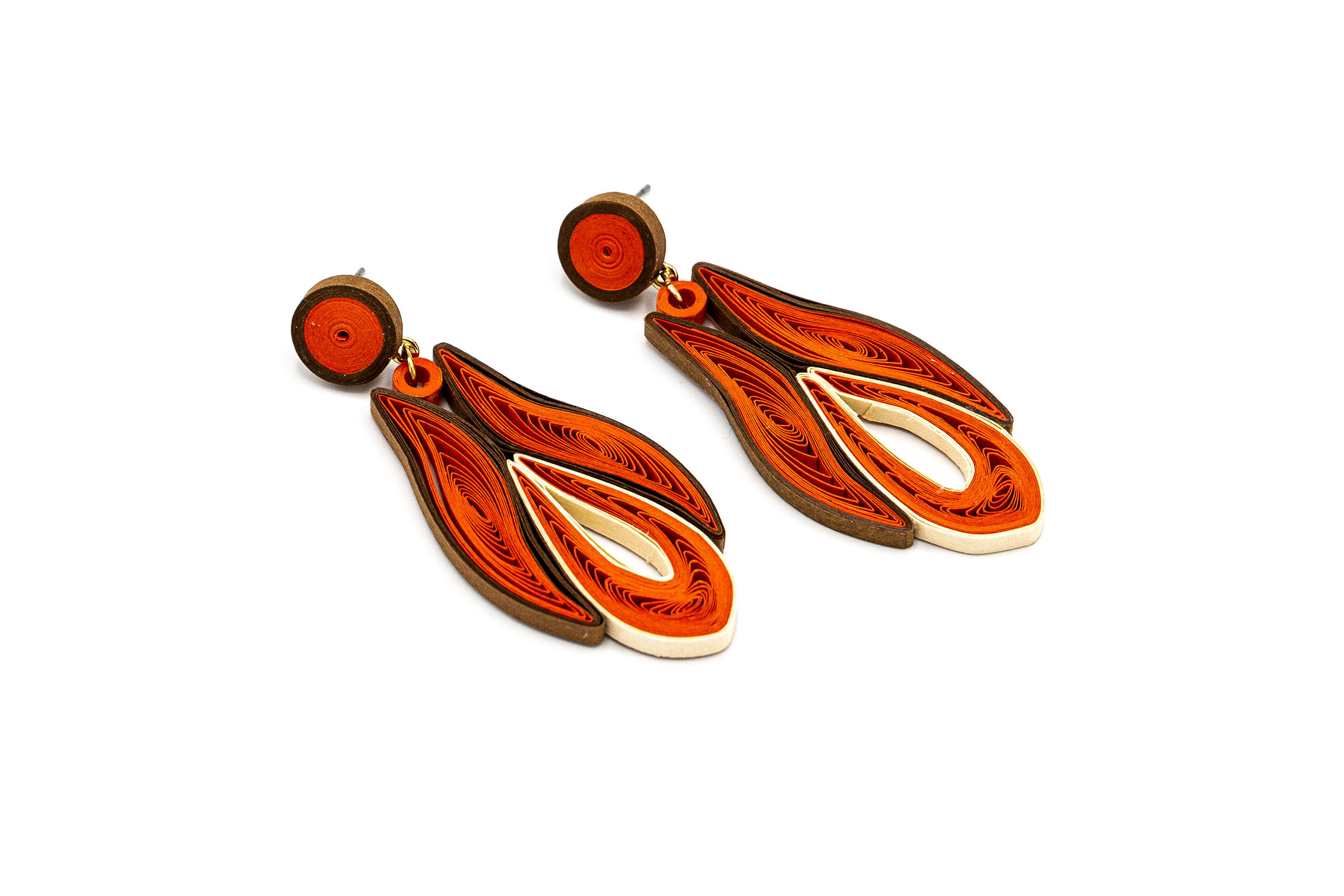 METAL AND PAPER EARRING