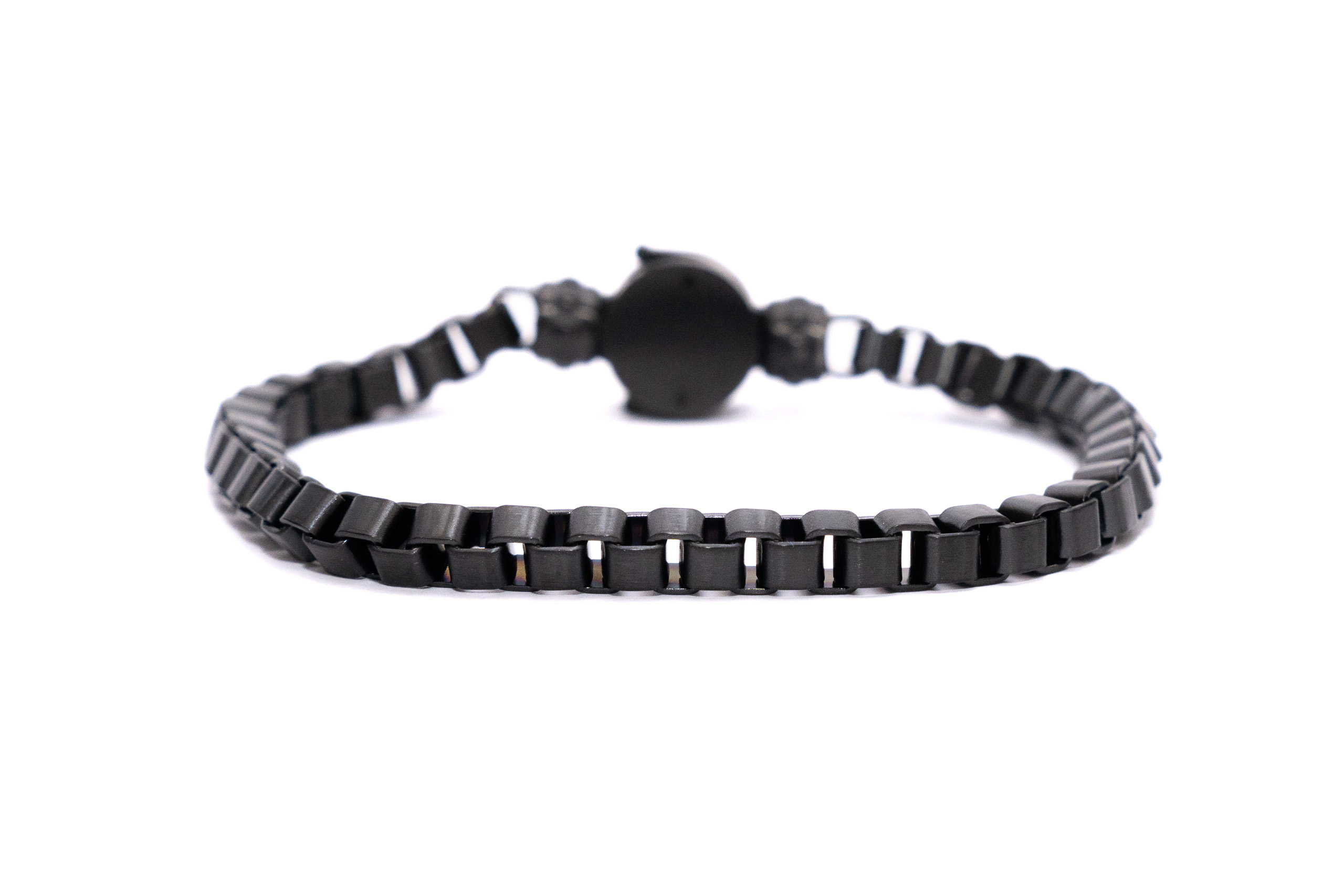 Bracciale uomo catena squadrata acciaio nero