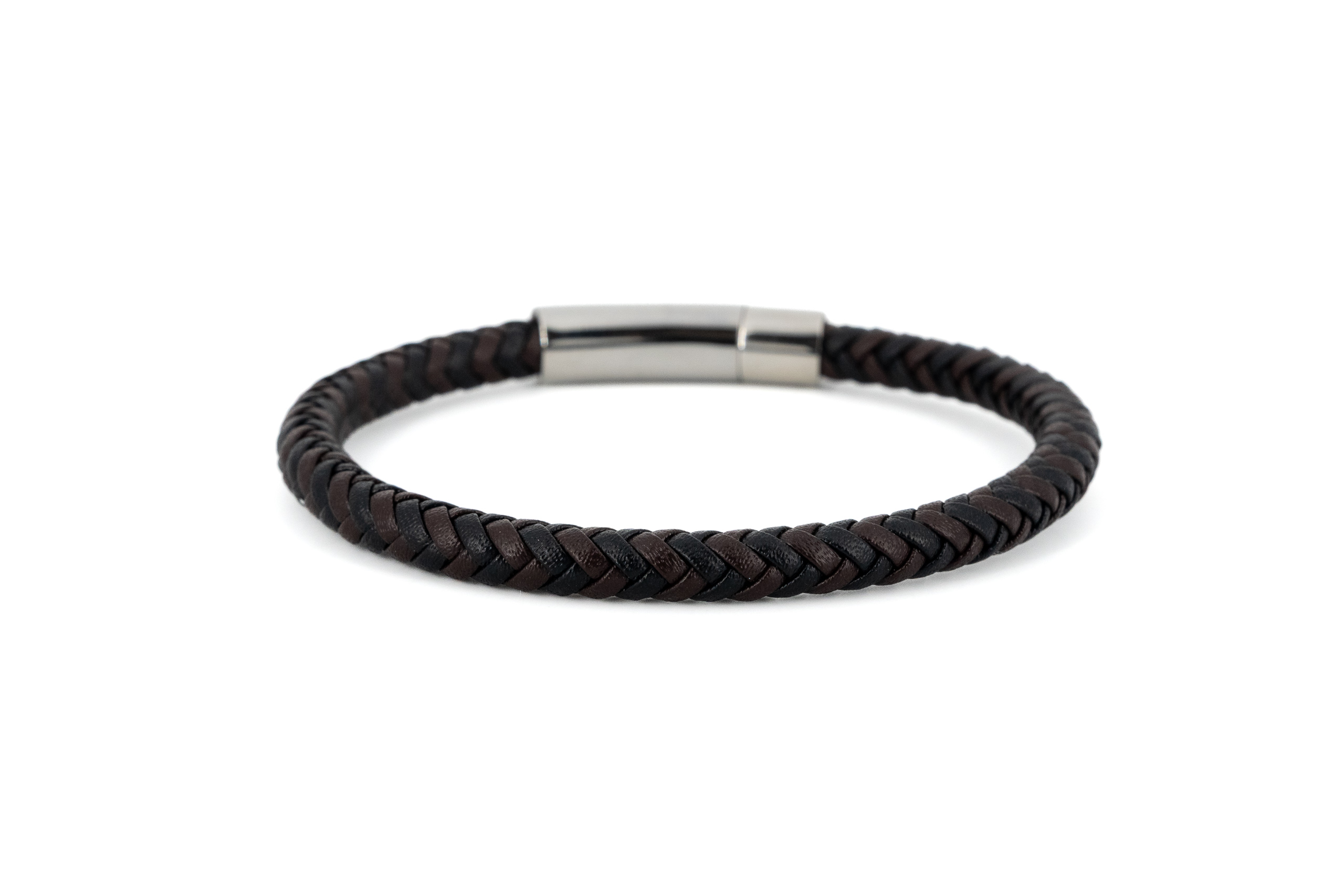 Bracciale uomo acciaio e cuoio torchon