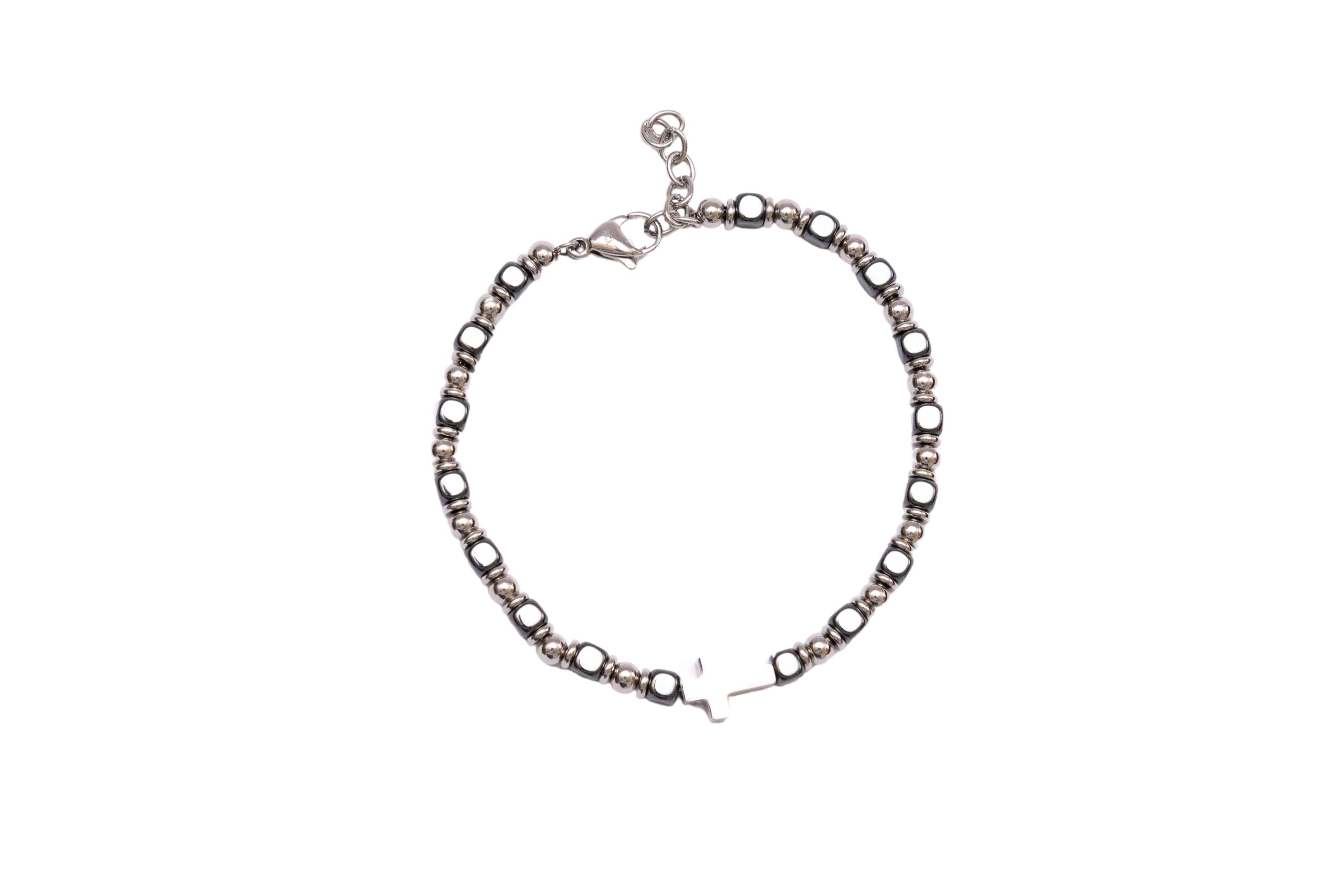 stainless steel and stone bracelet