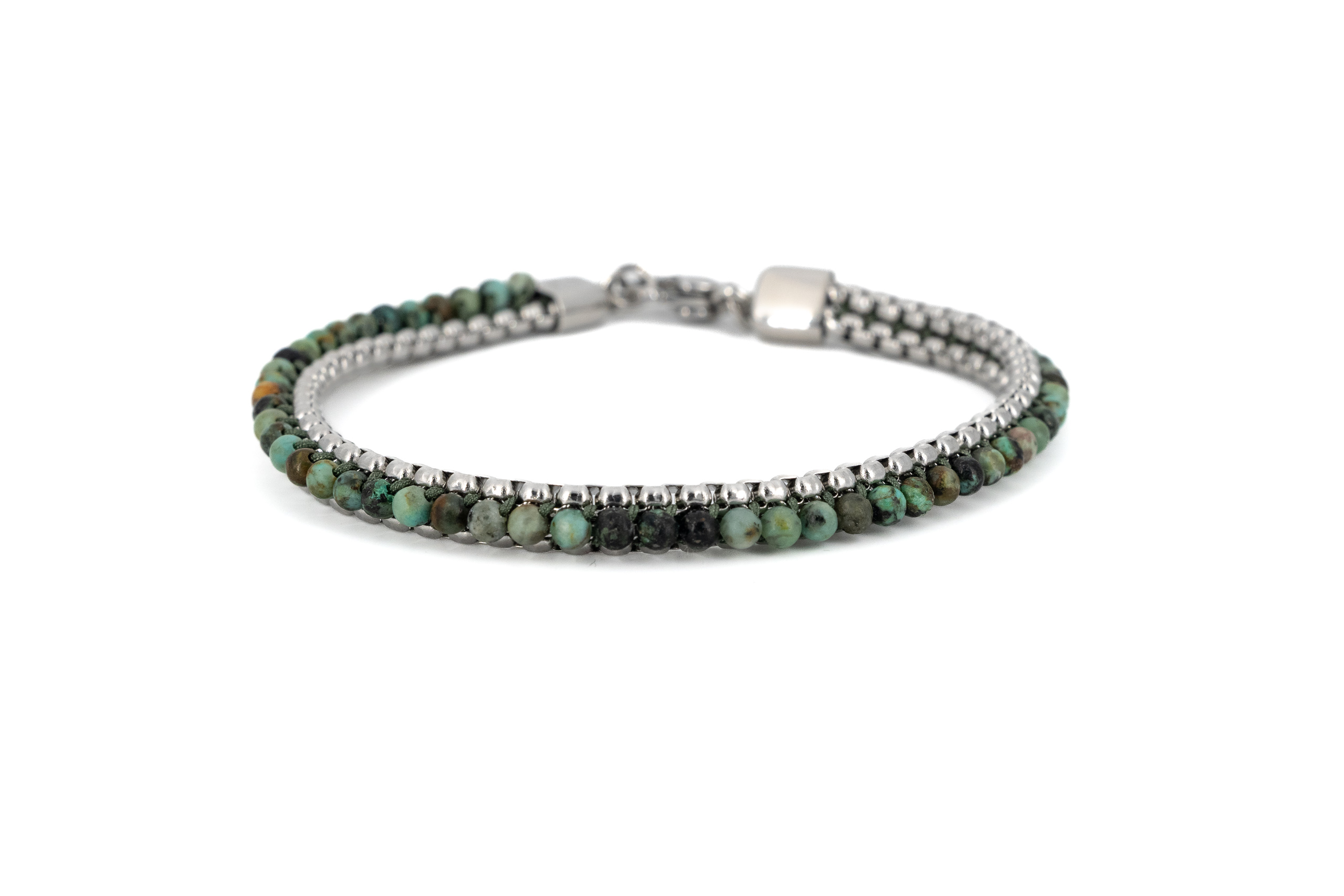 stainless steel and stone bracelet