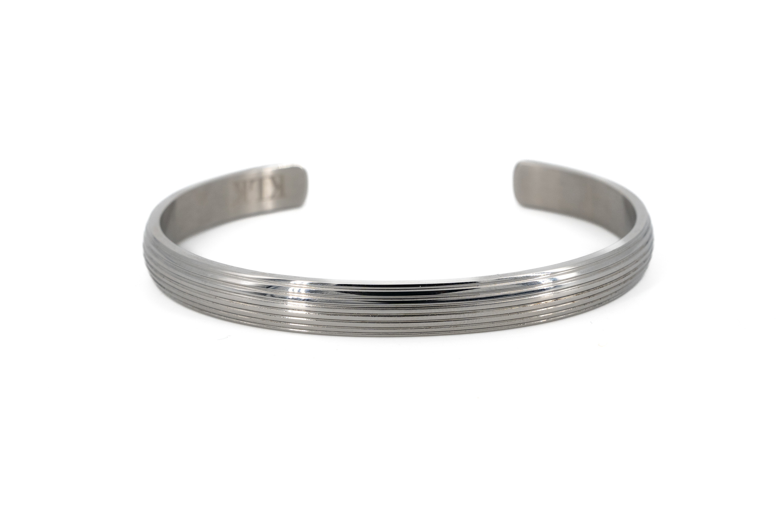 Bracciale uomo acciaio rigato