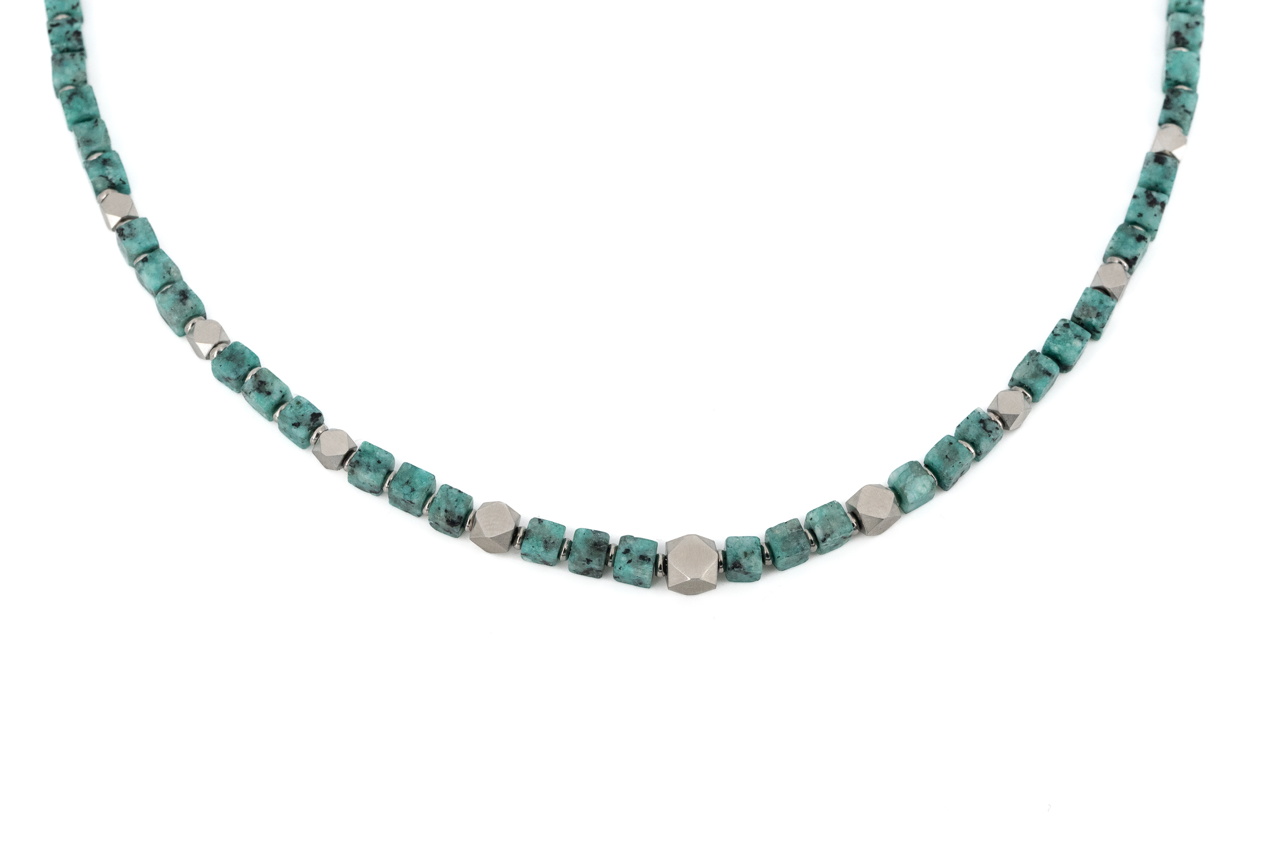 stainless steel and stone necklace