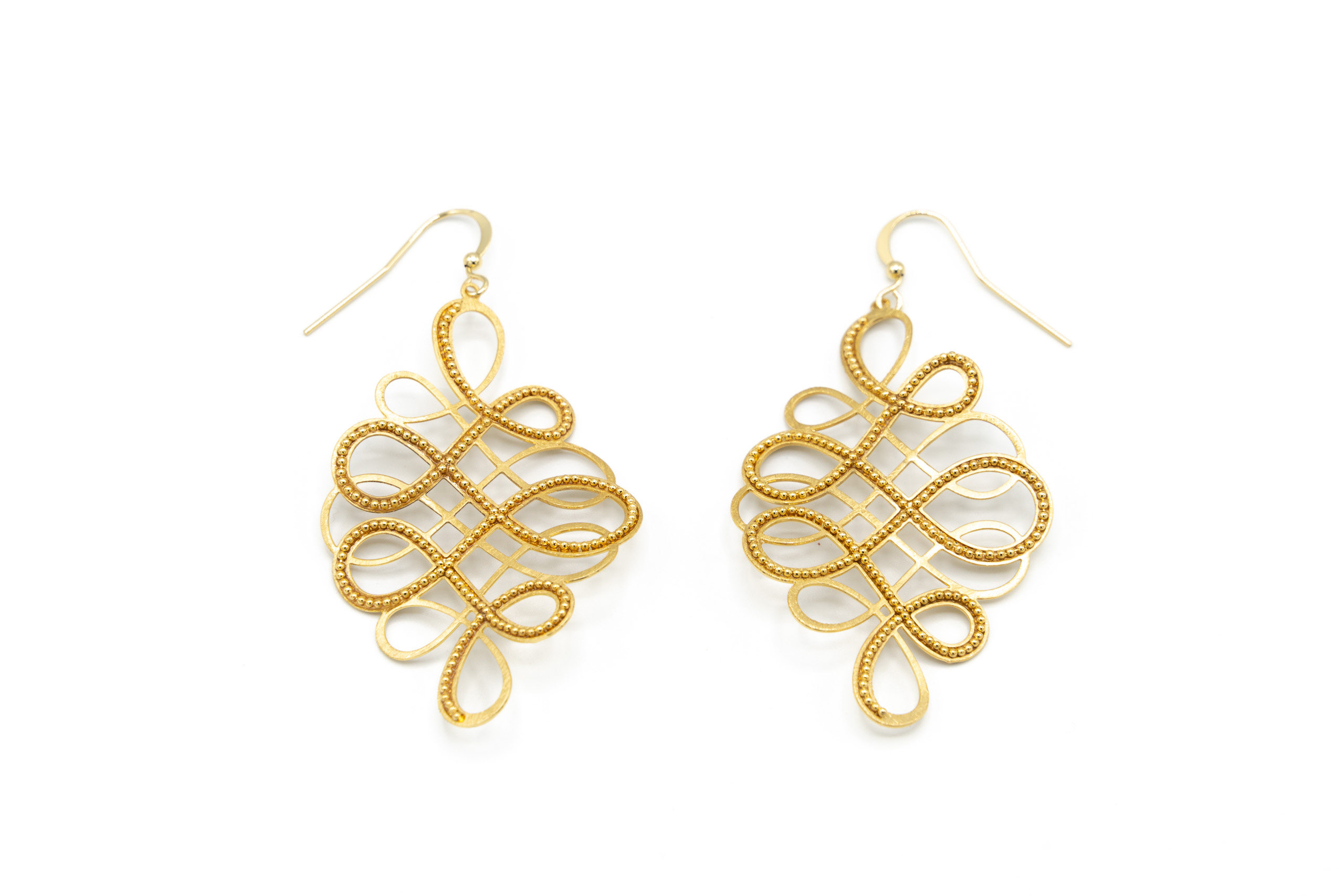 Brass earrings arabesque