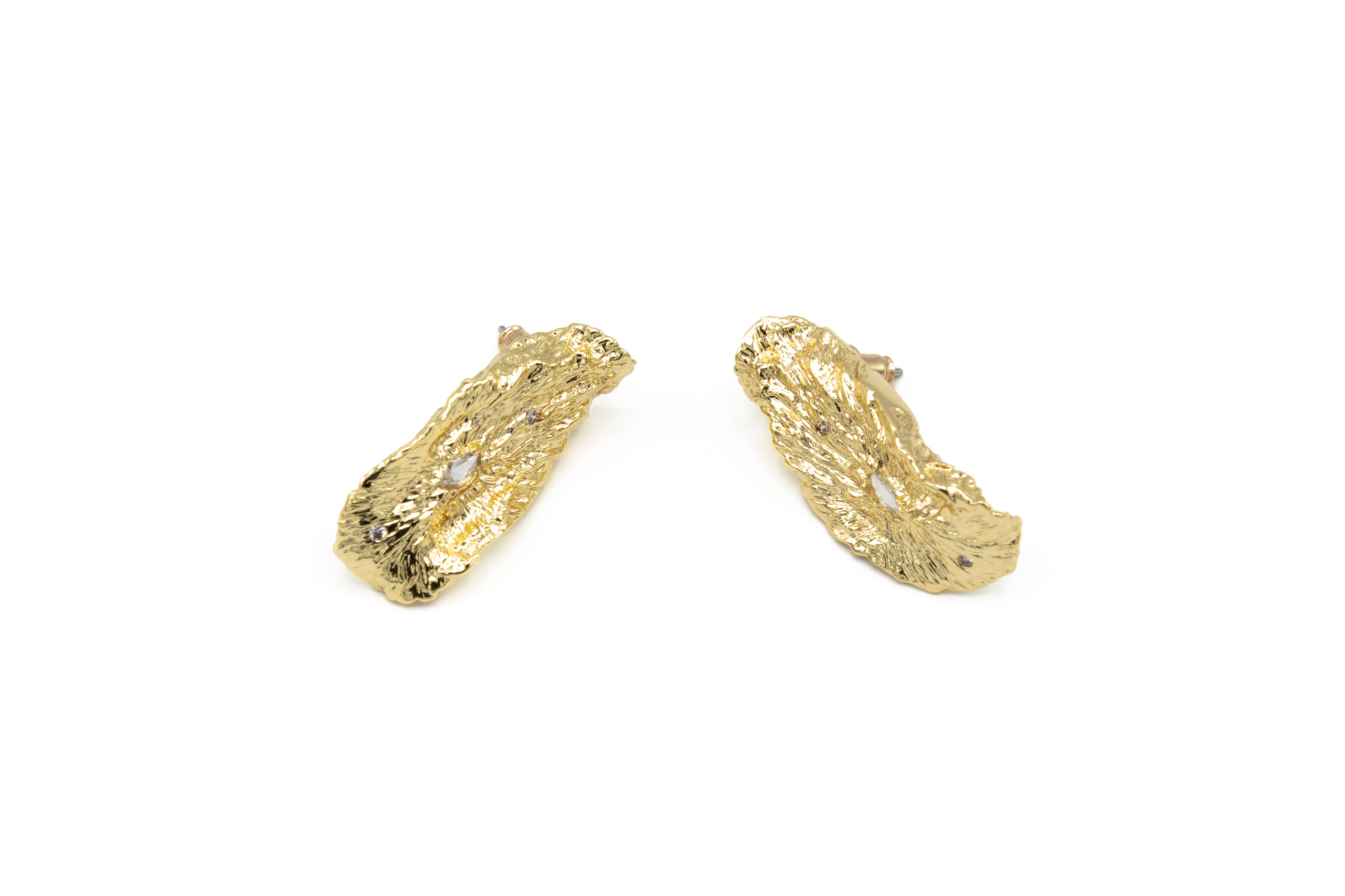 Brass earrings rettangolo