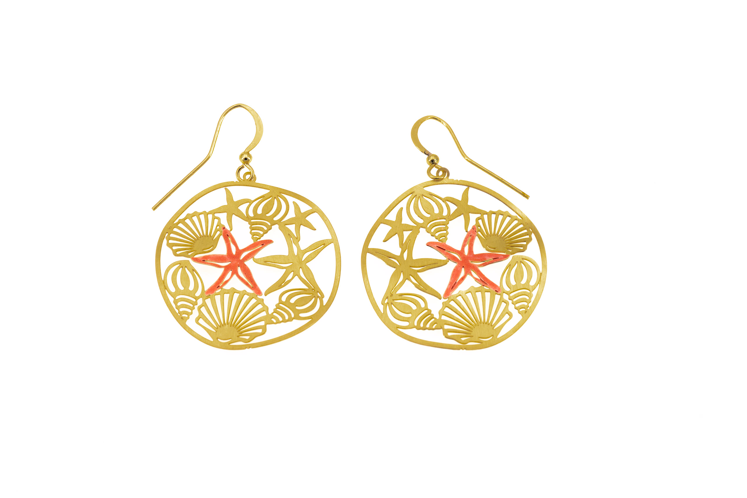 Brass earrings tondo