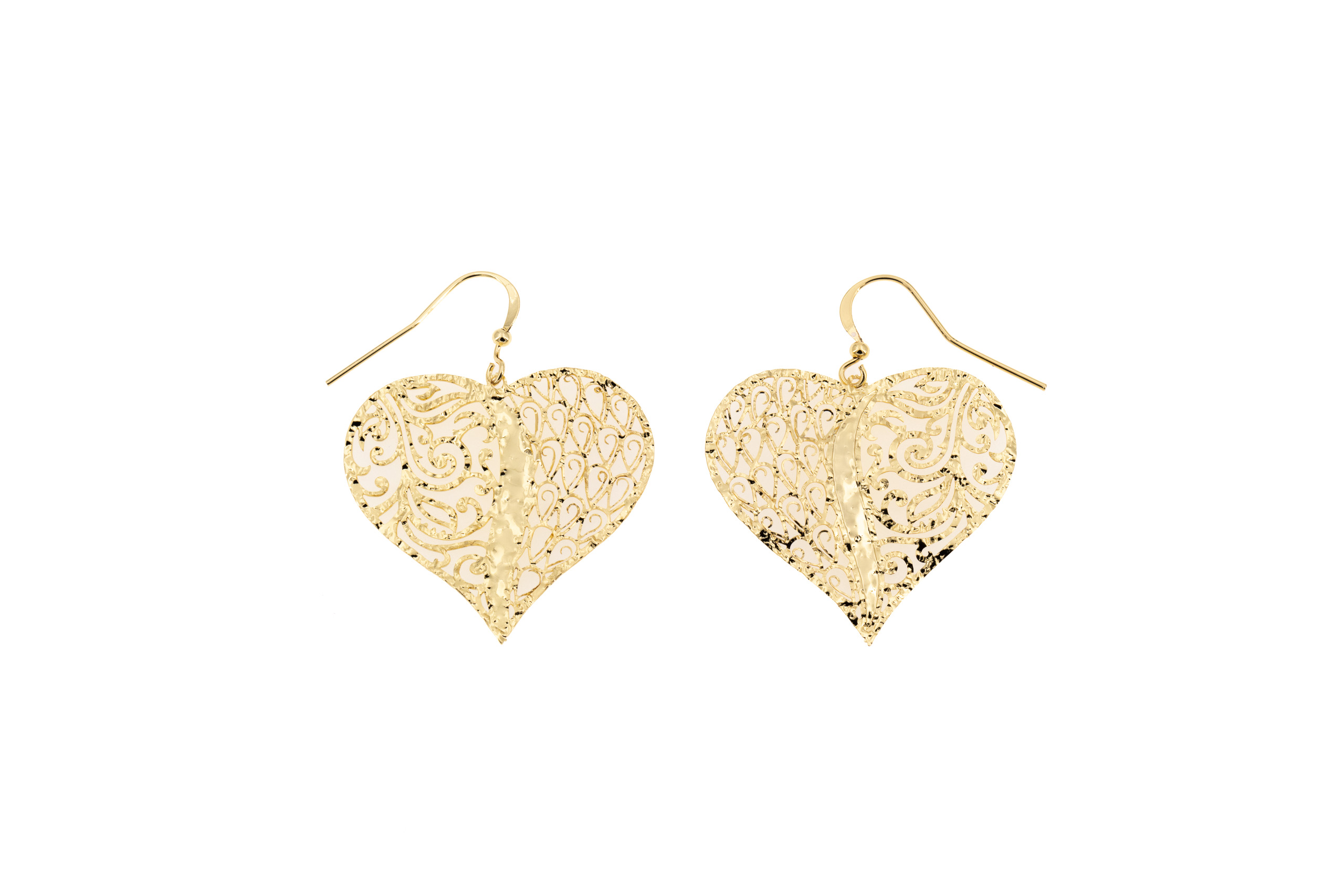 brass earring cuore