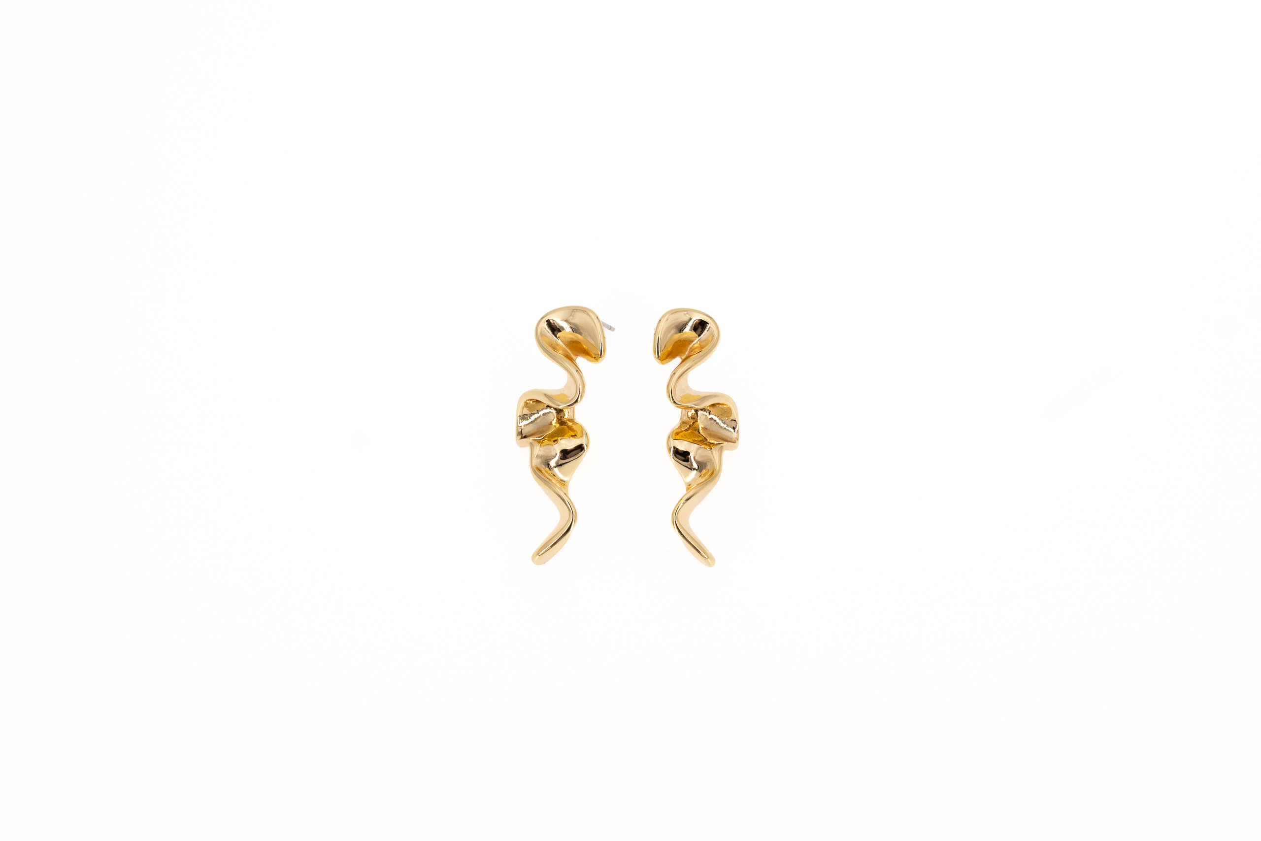 Orecchini ottone serpentina curva