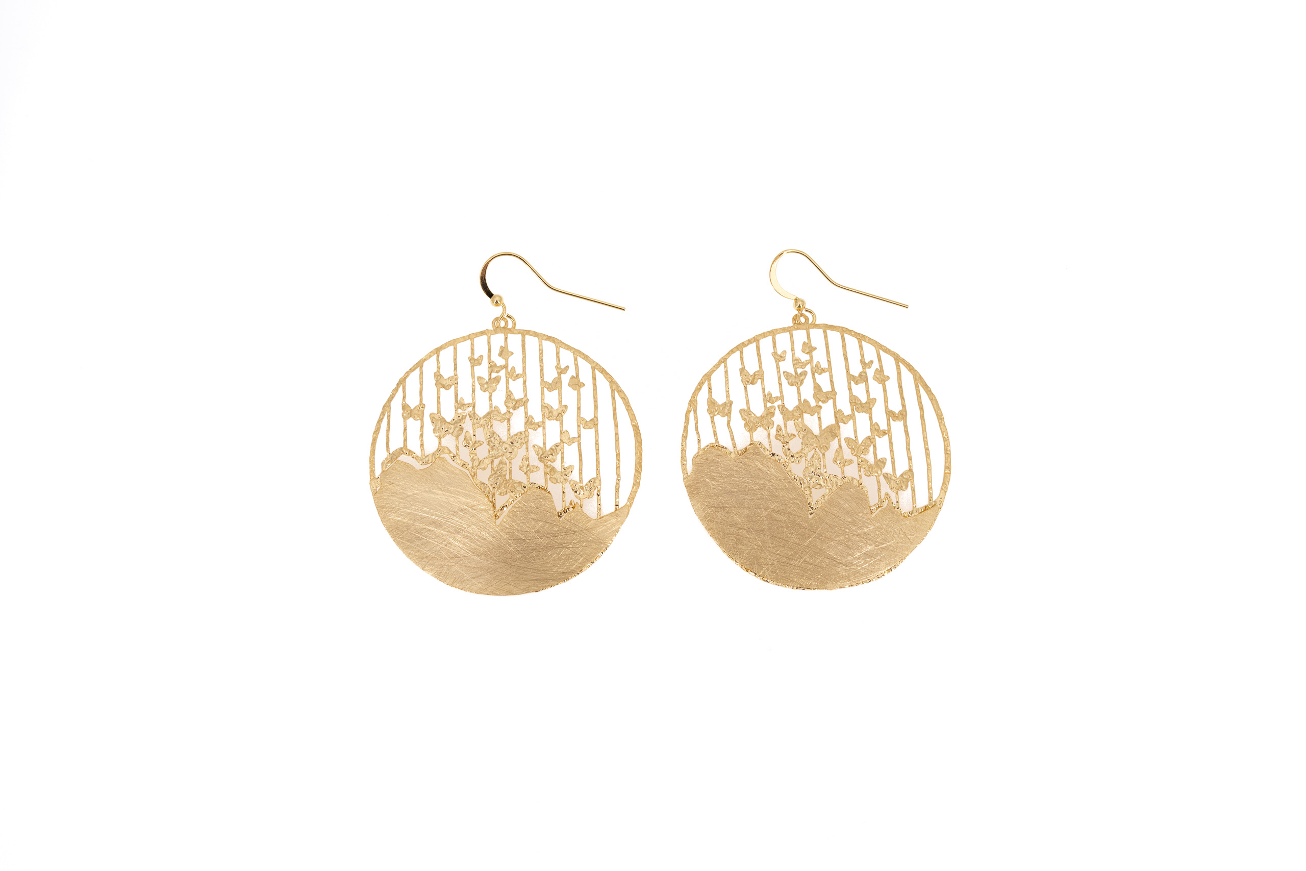 brass earring cuore