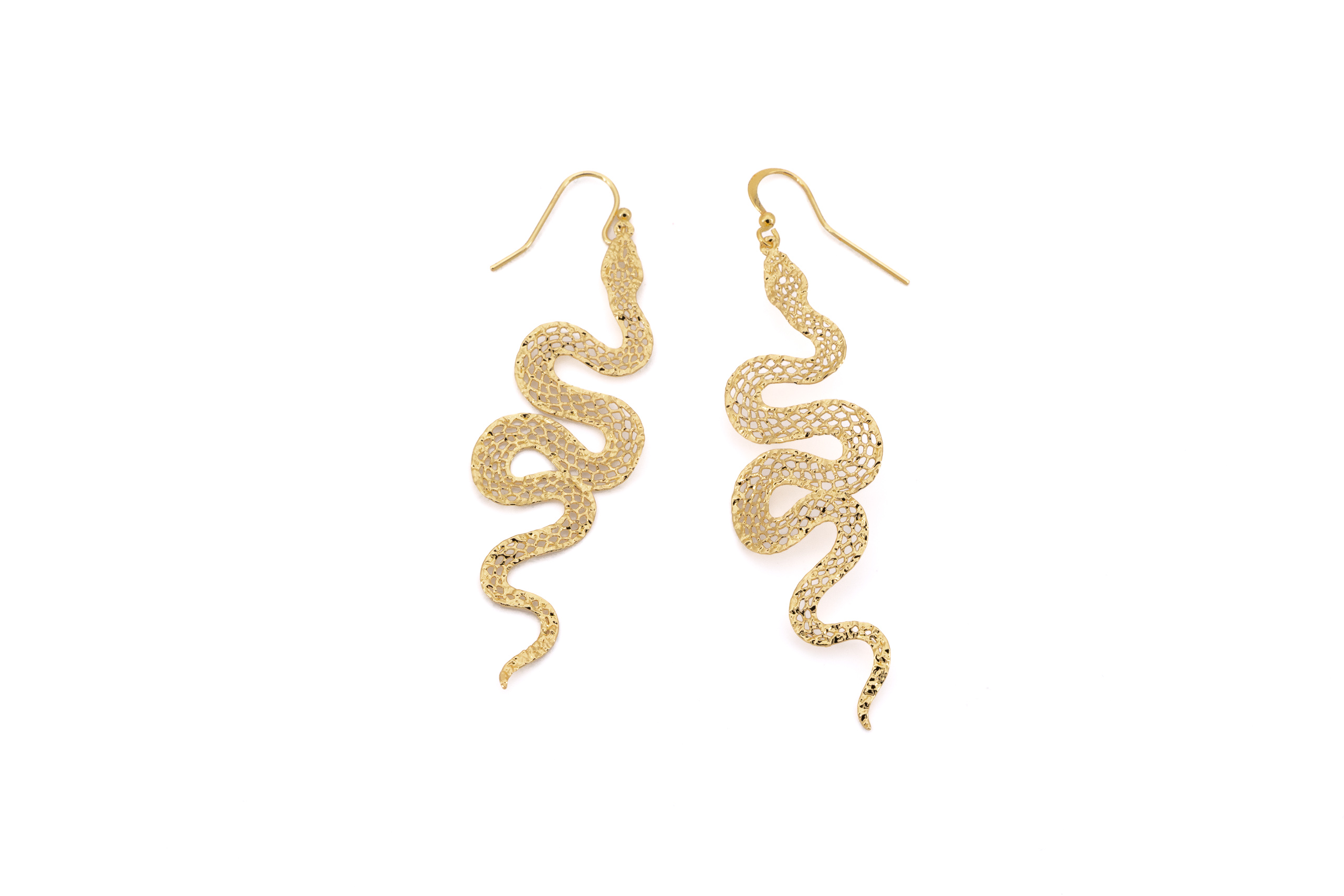 Orecchini ottone serpentino forato
