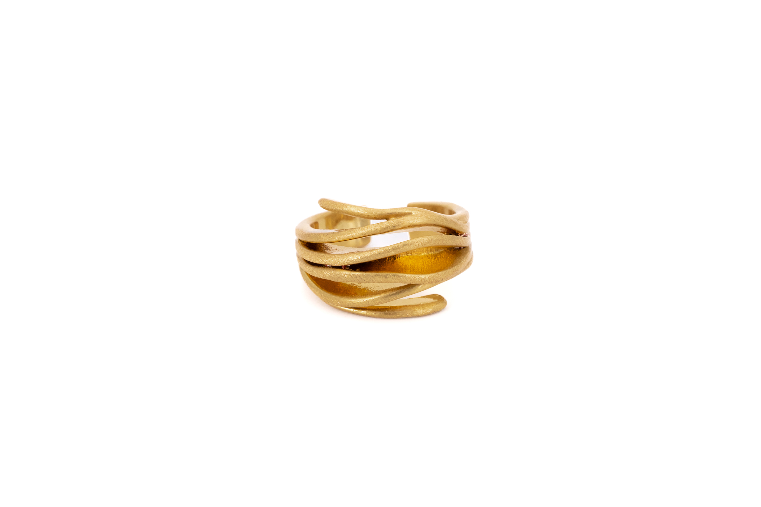 Anello ottone fascetta ondulata