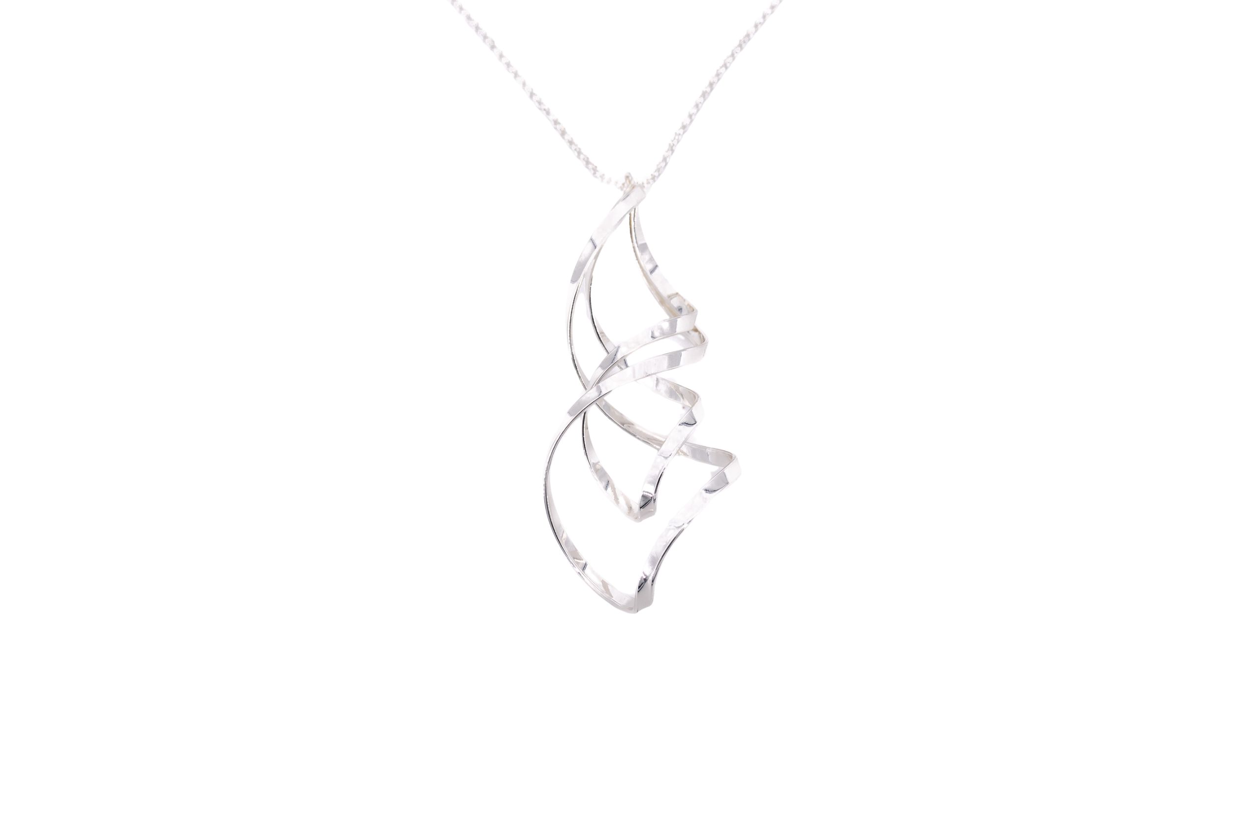 Collana lunga ottone pendente spirale