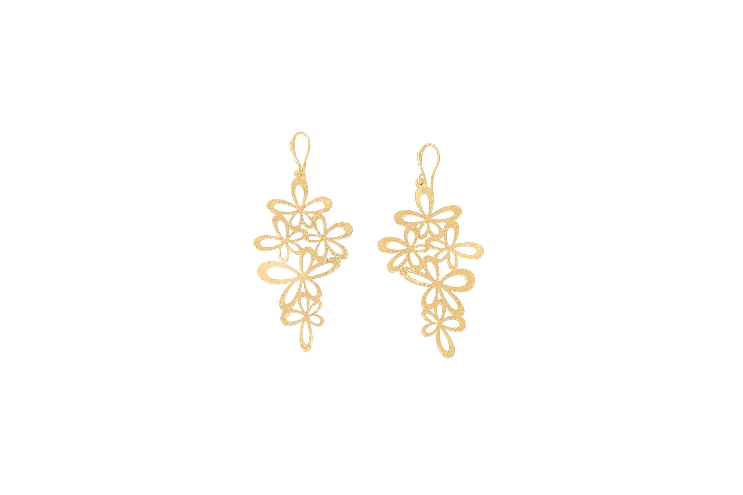 Orecchini ottone fiorellini pendenti