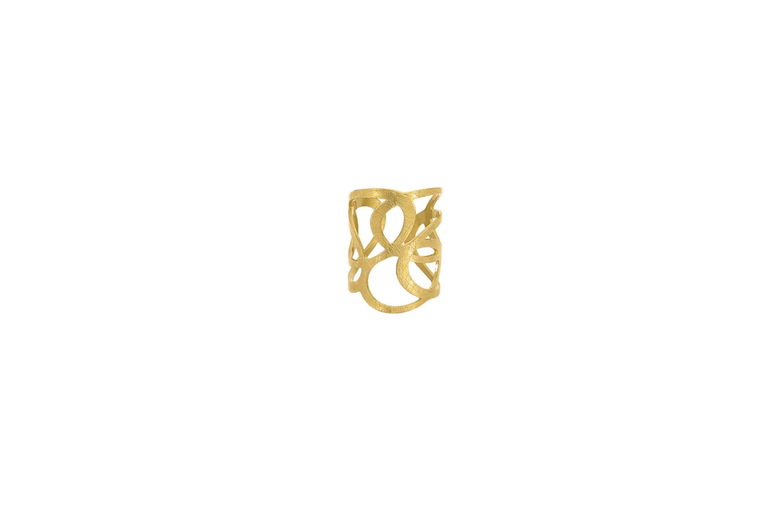Anello fascia ottone ovali intrecciati