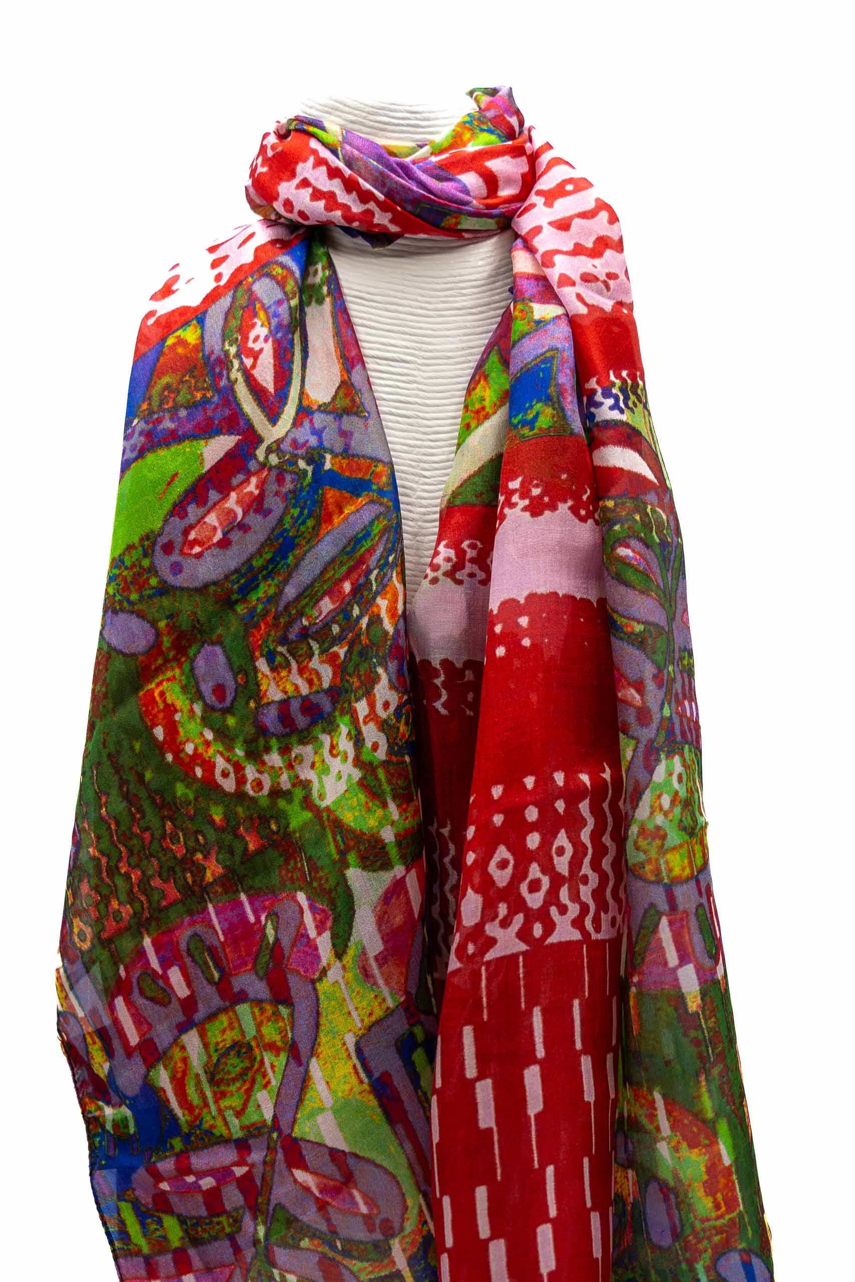 Sciarpa seta piccola due disegni astratti
