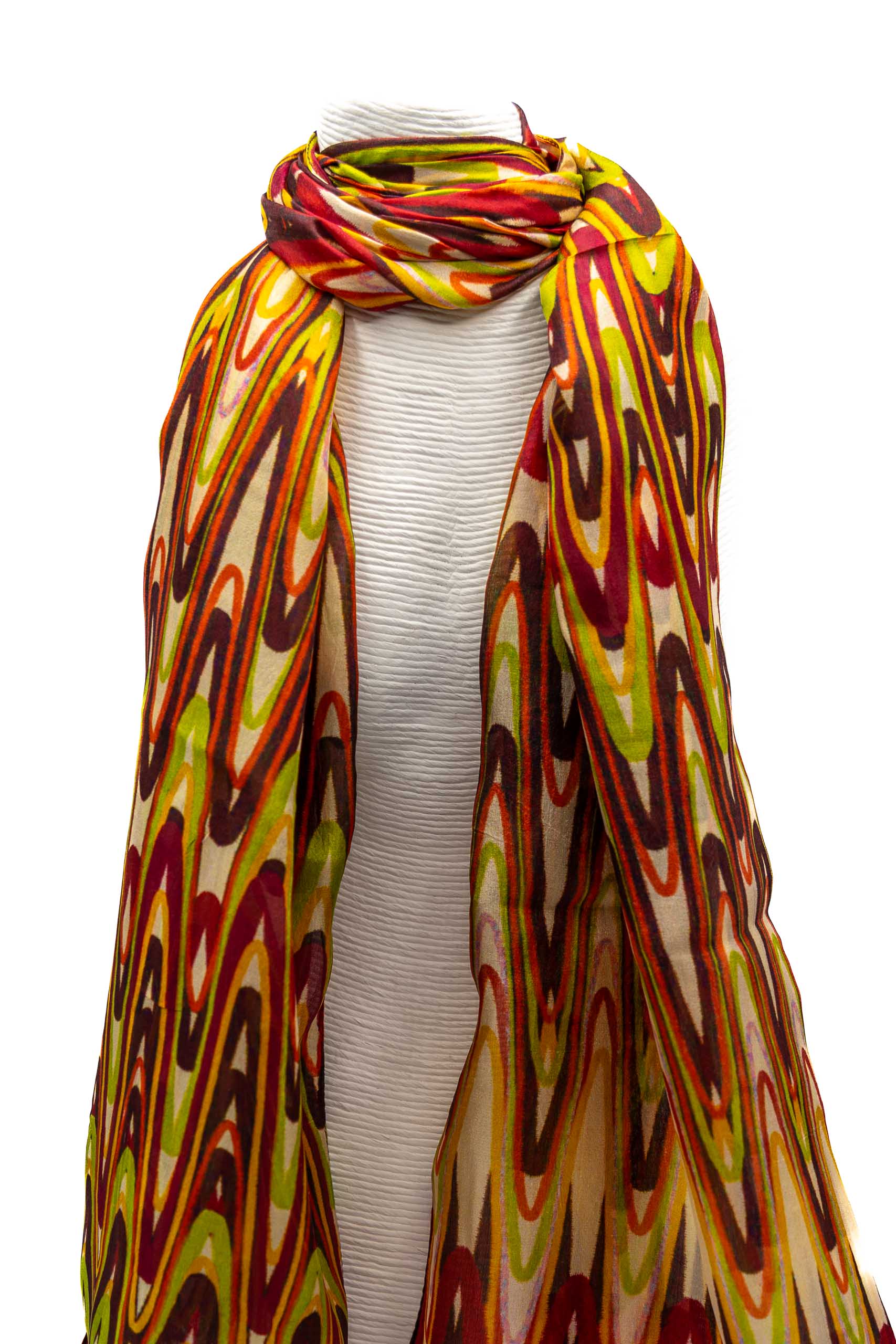 Sciarpa seta piccola disegno multi curve