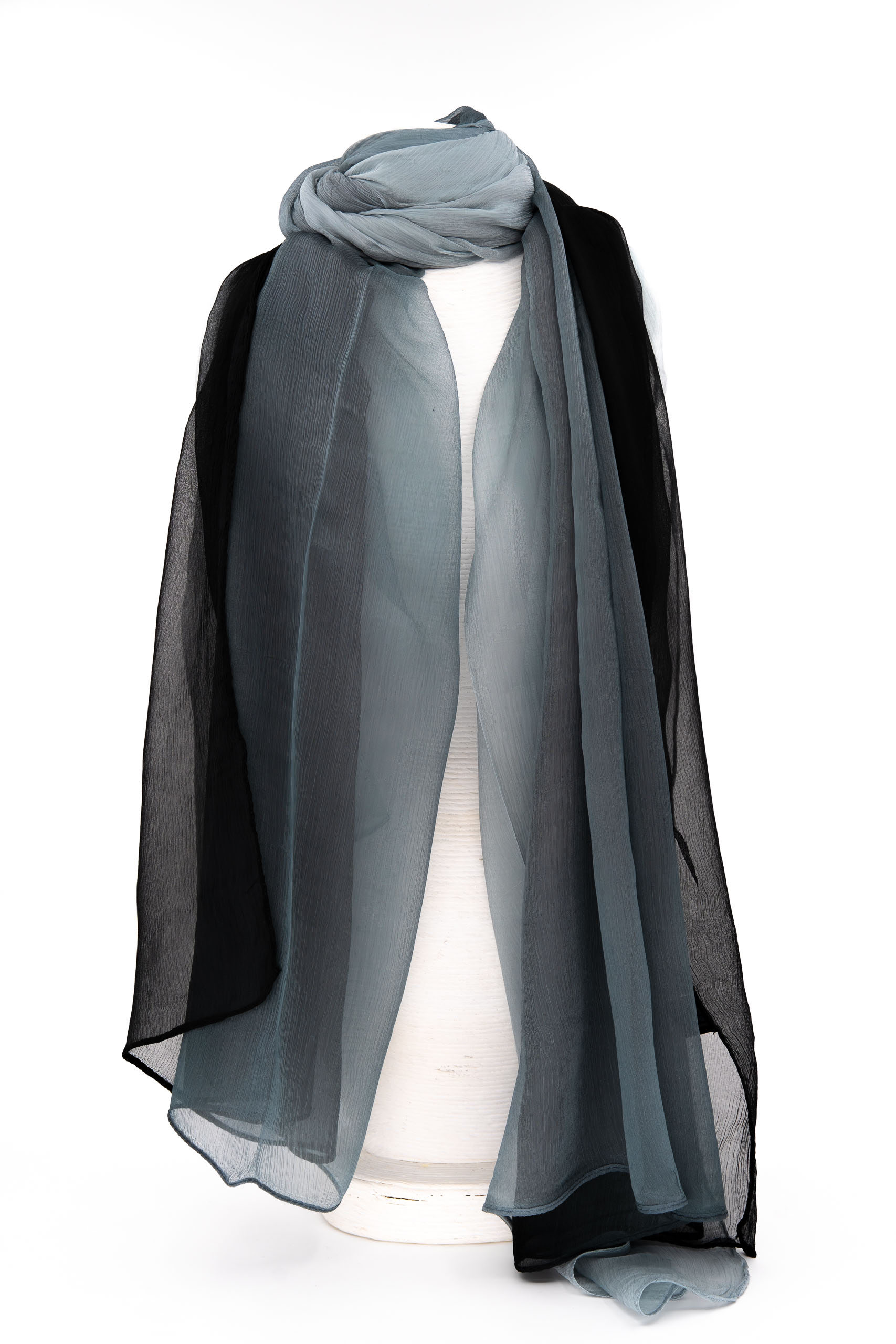 Sciarpa seta grande 100x180 sfumatura nera