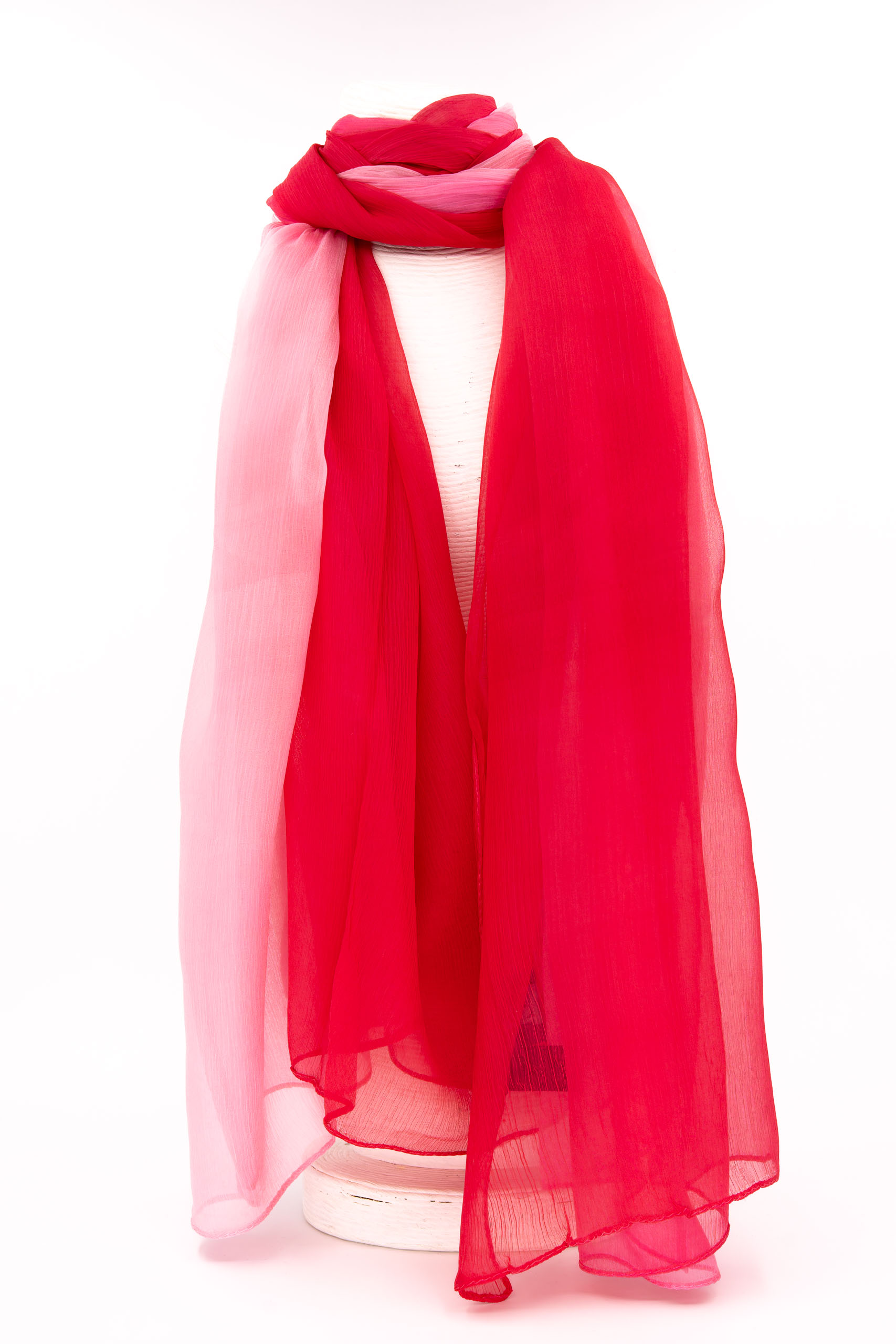 Sciarpa seta grande 100x180 sfumatura rossa