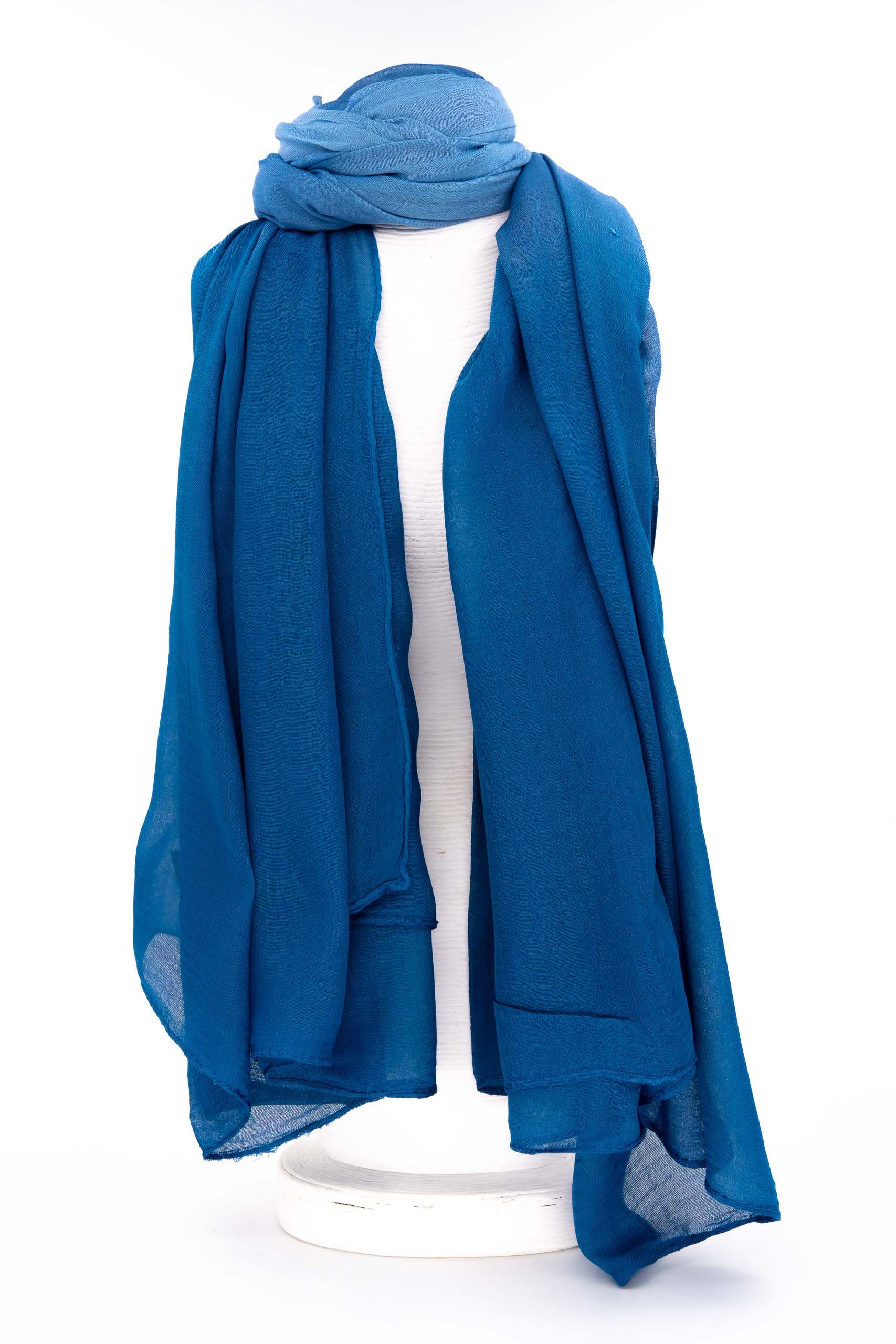 Sciarpa modal grande 100x180 sfumatura blu