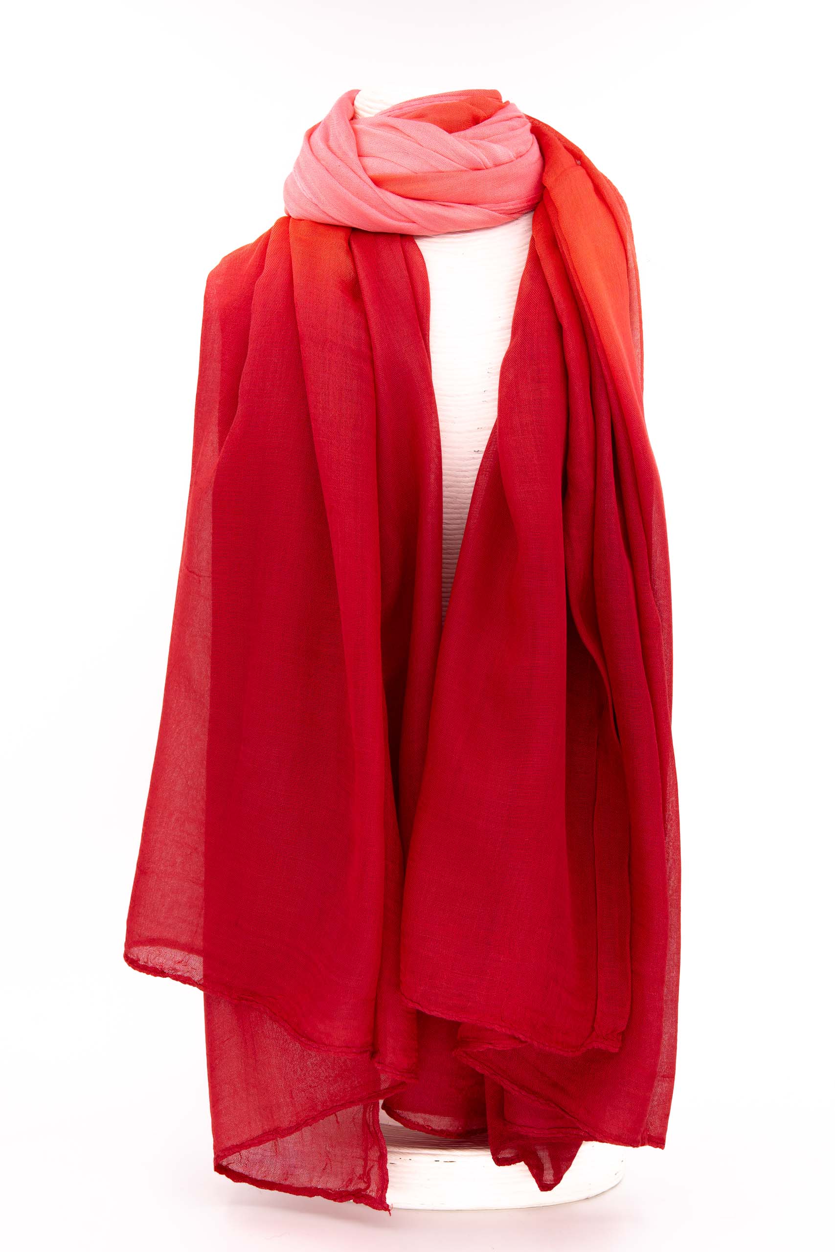 Sciarpa modal grande 100x180 sfumatura rossa