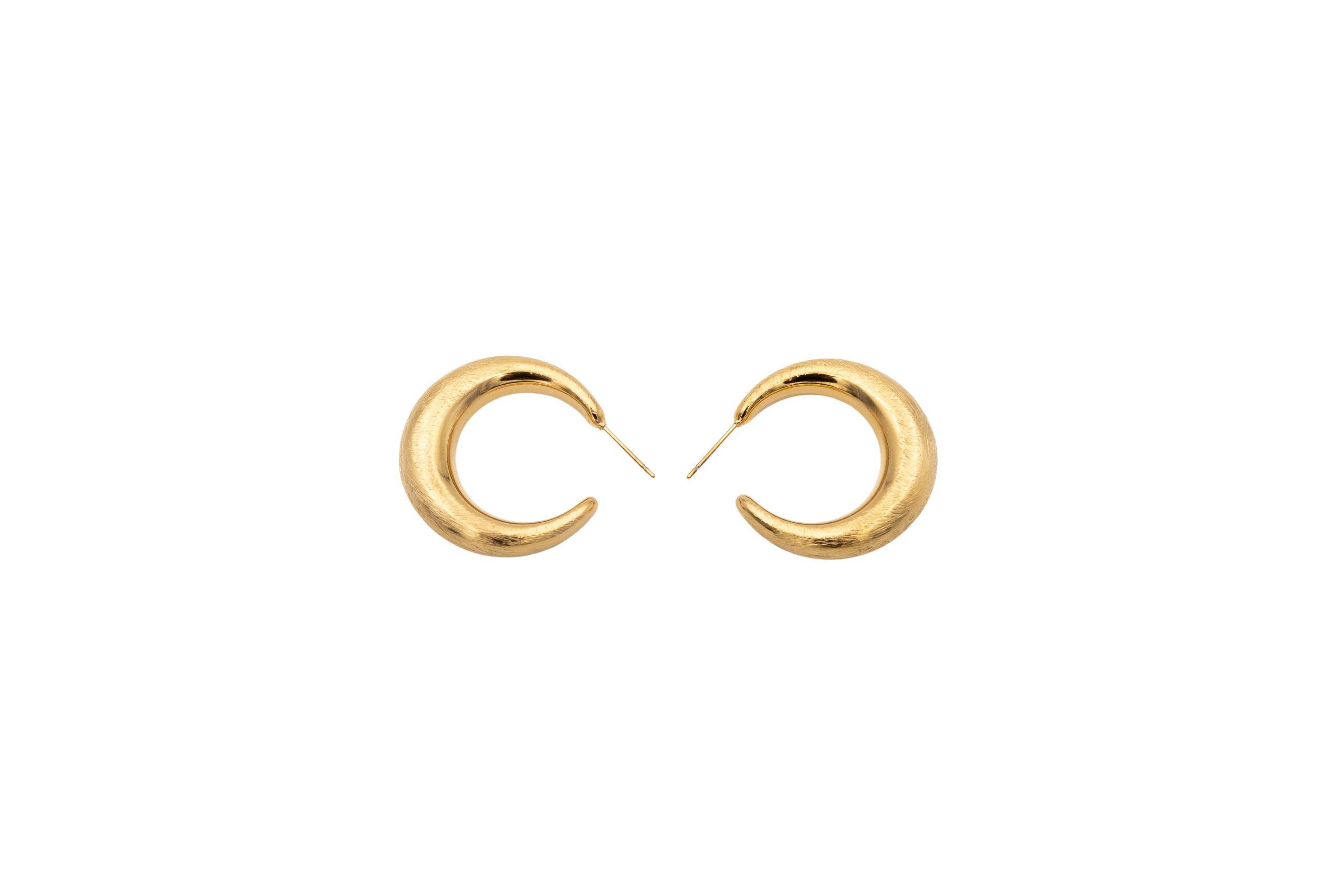 Orecchini acciaio semicerchio bombato 30mm