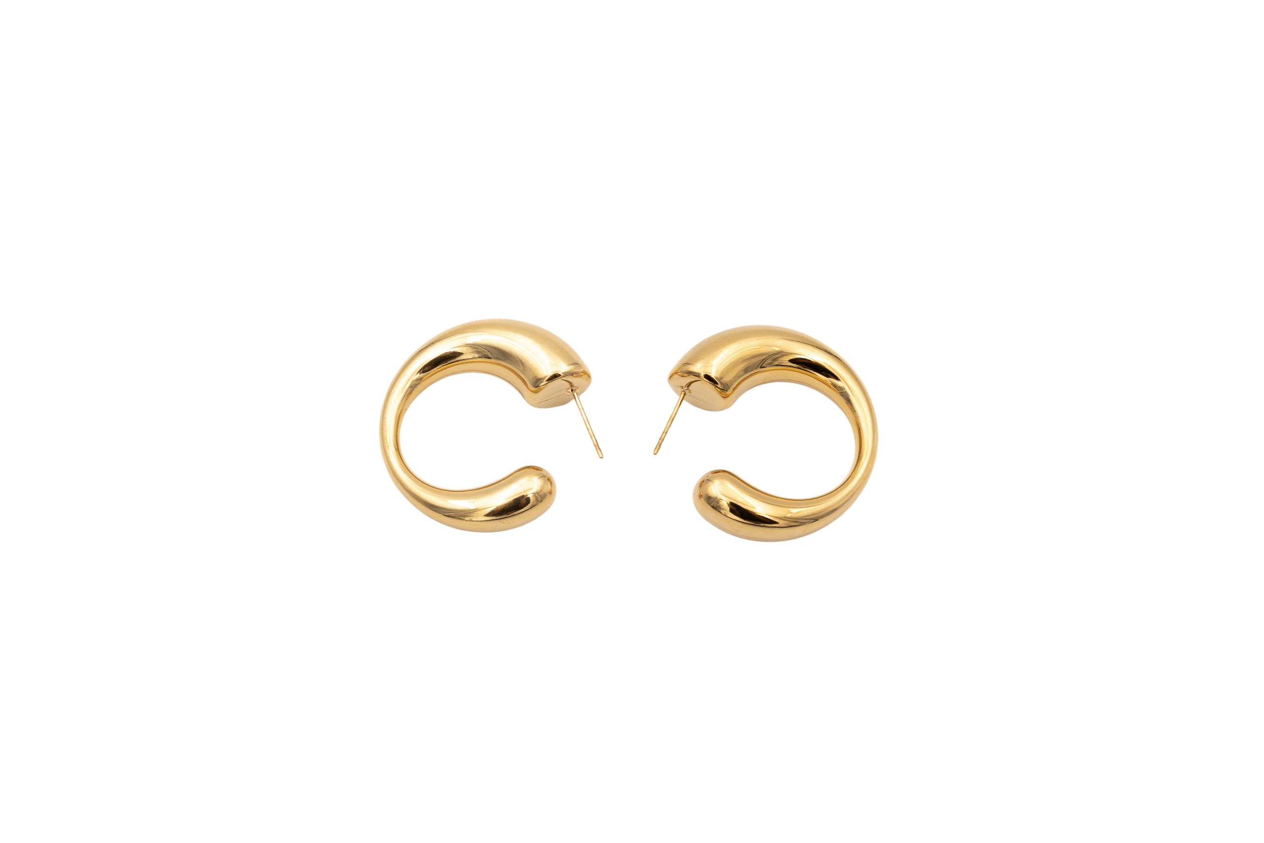 Orecchini acciaio semicerchio bombato 31mm