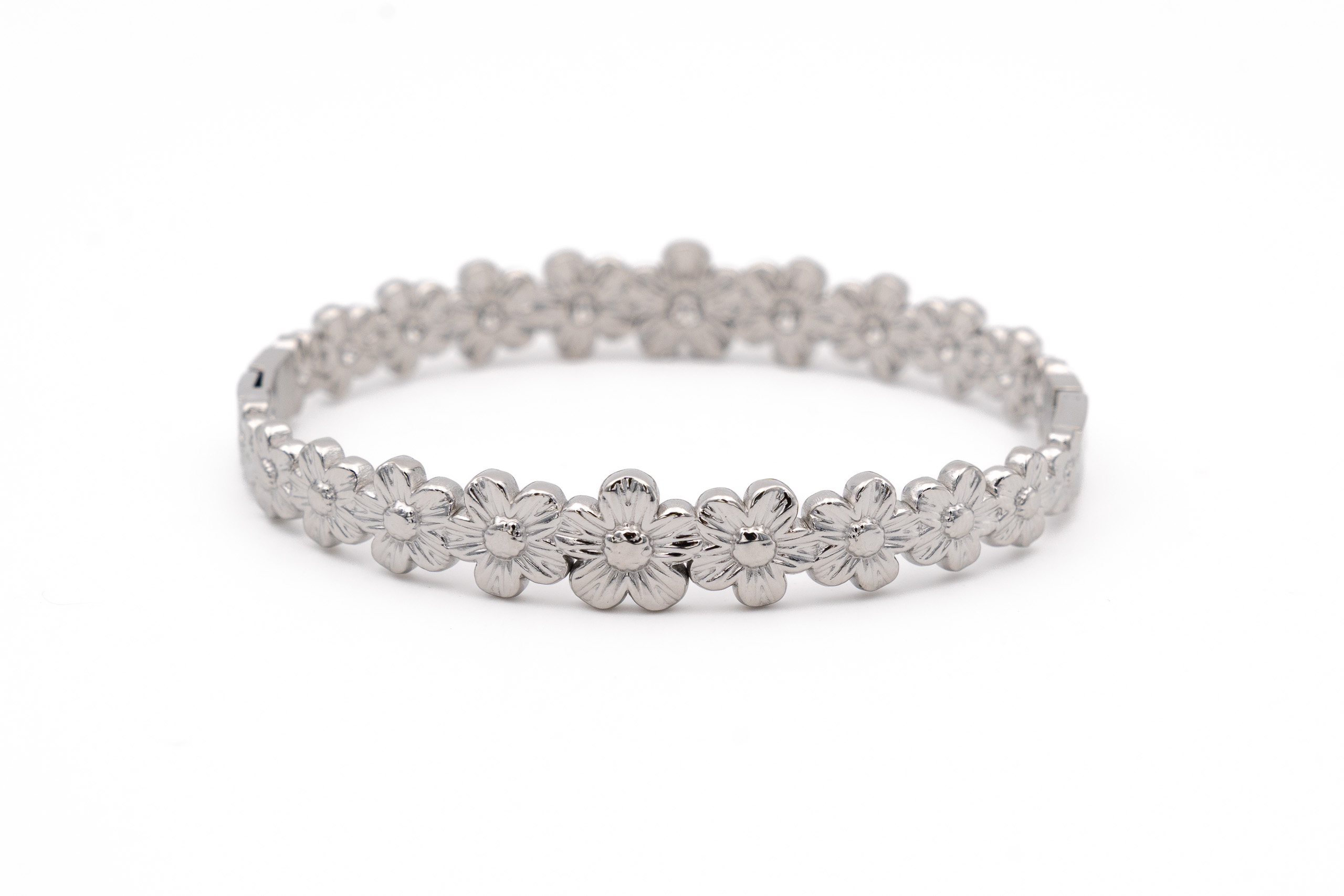 Bracciale acciaio multi fiorellini