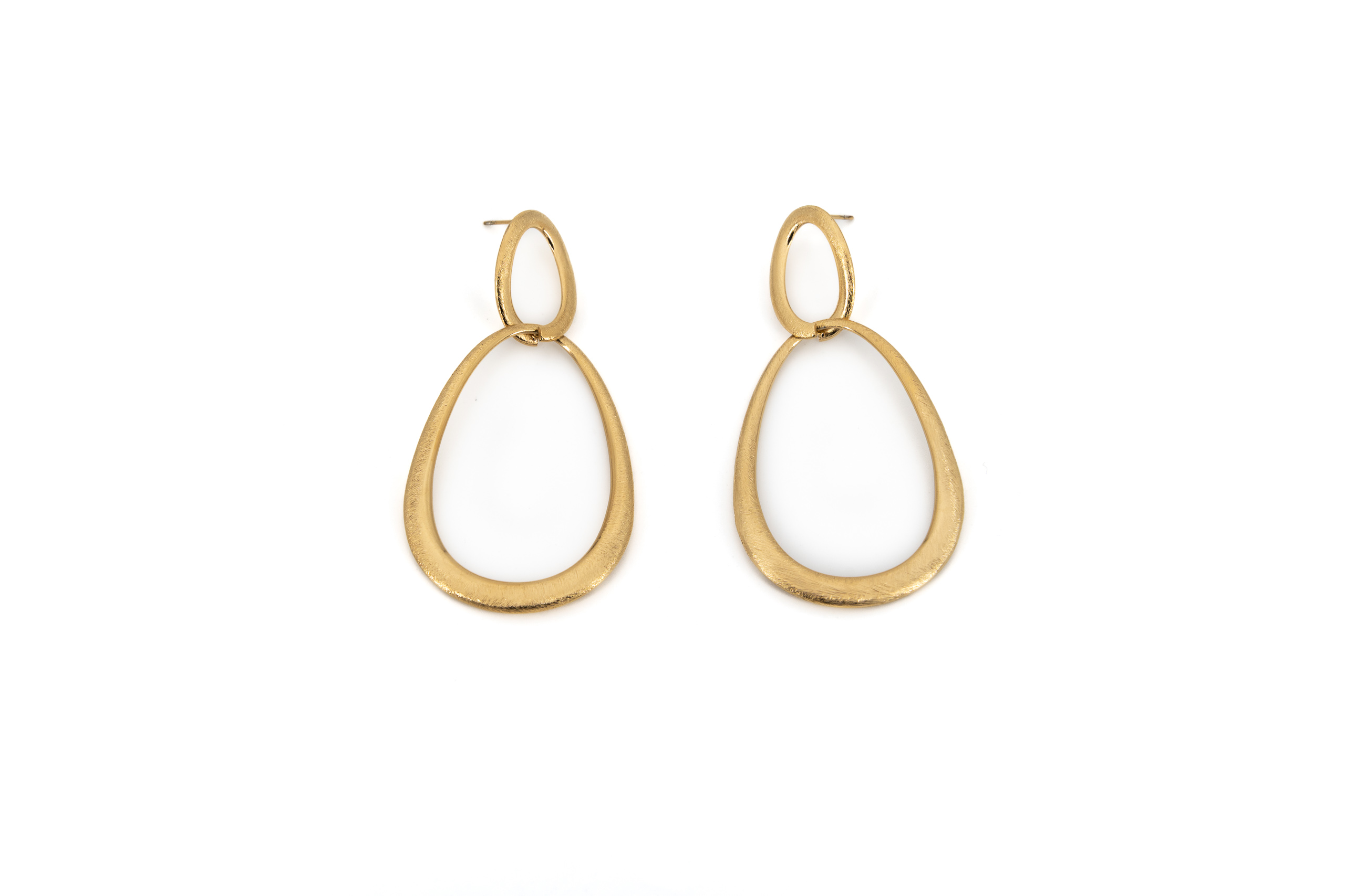 Orecchini acciaio dorato goccia