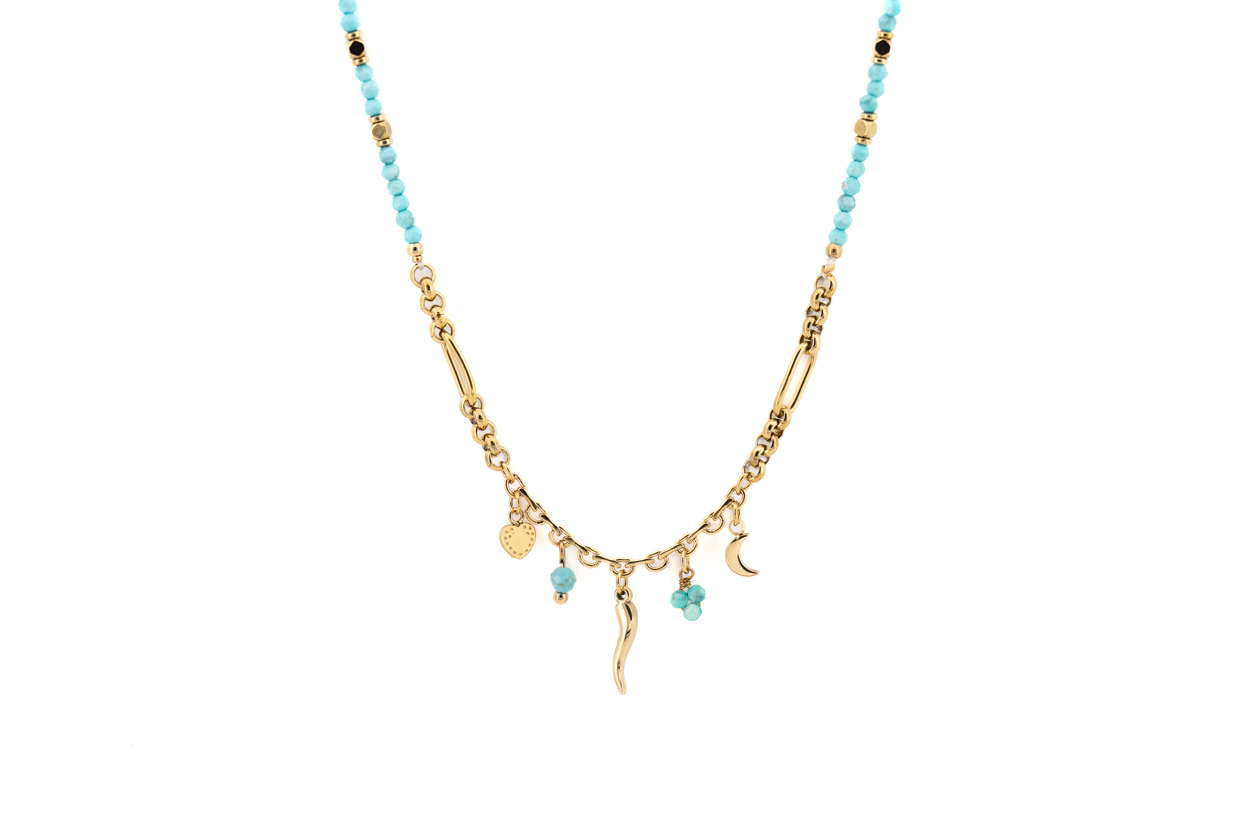 steel necklace and stone