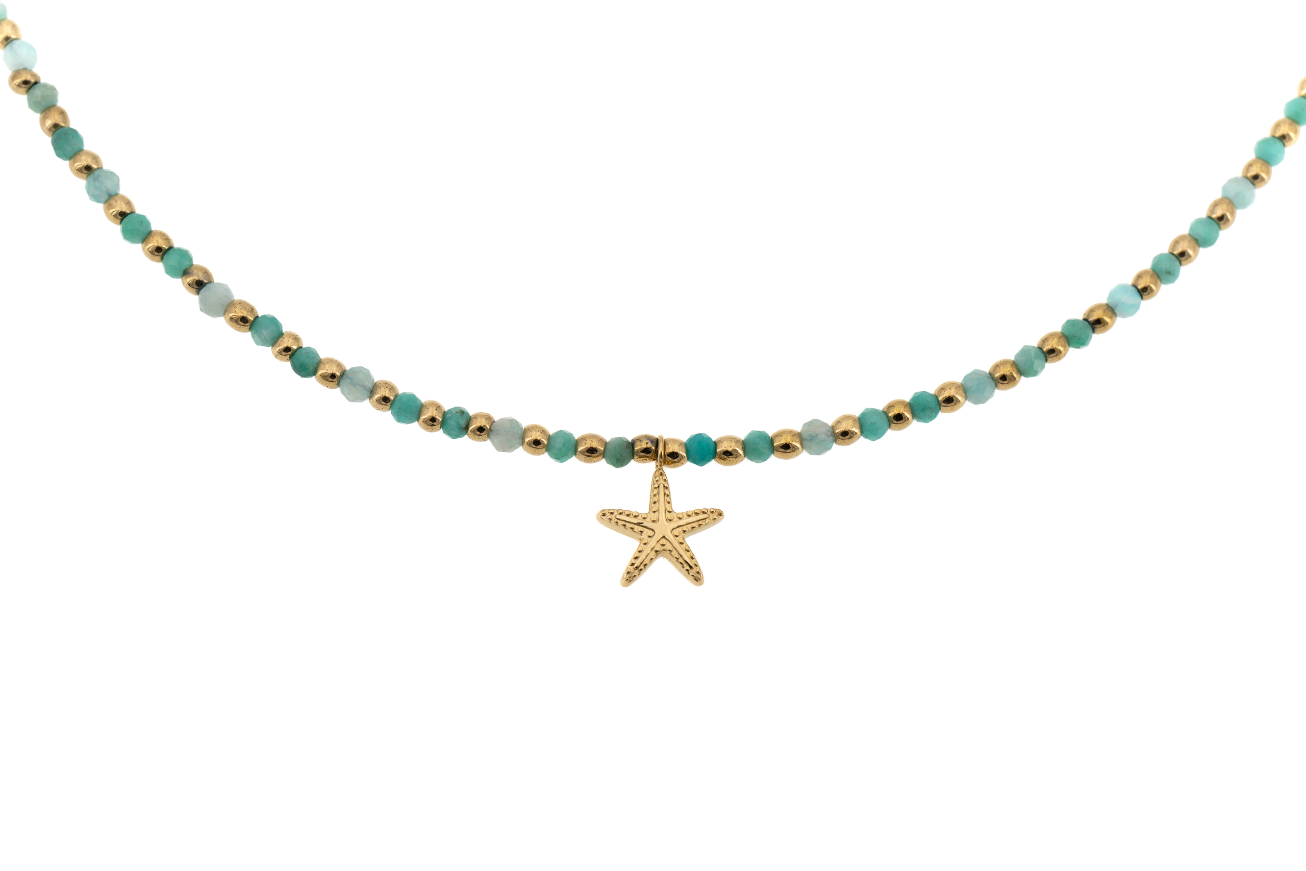 stainless steel necklace and stone