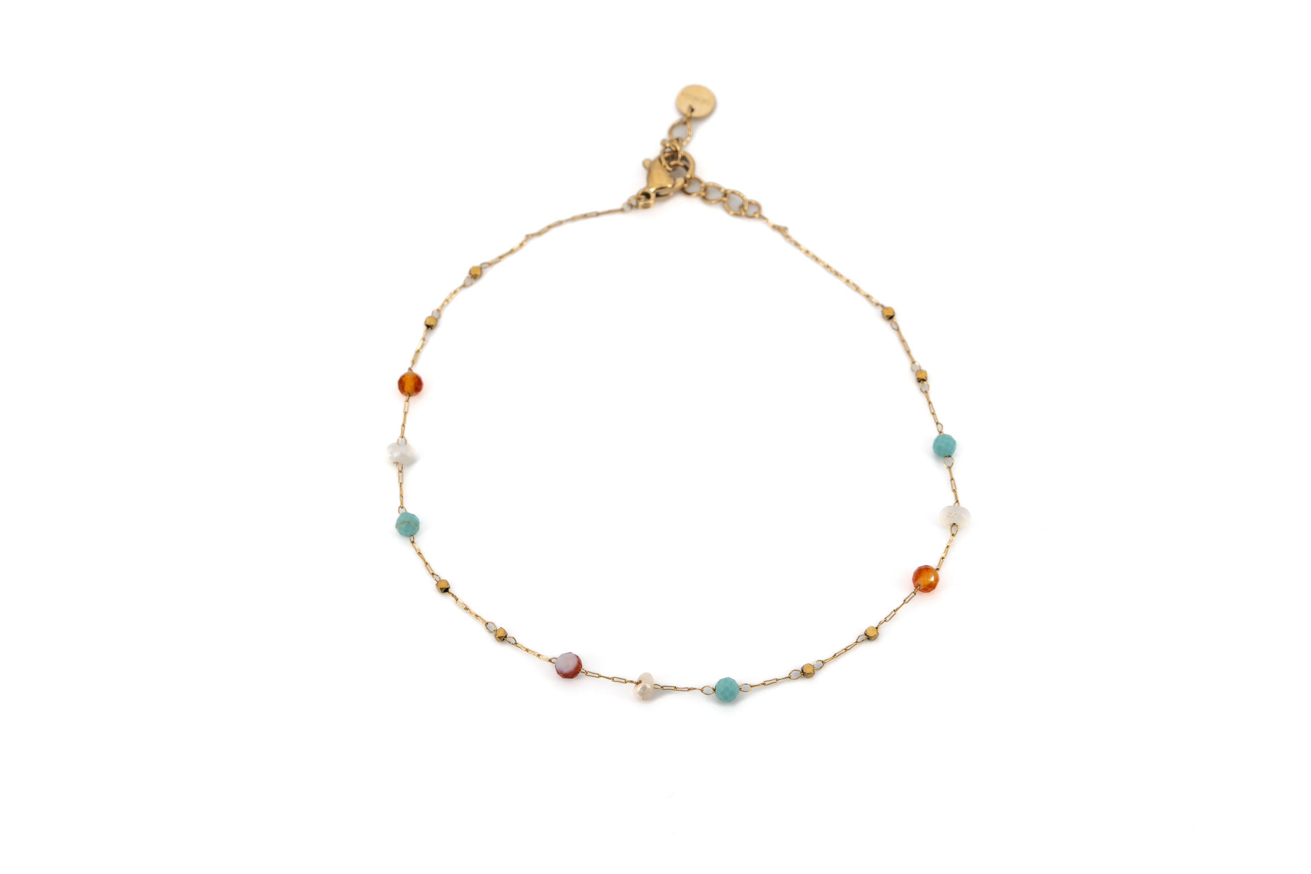 stainless steel anklet and stone