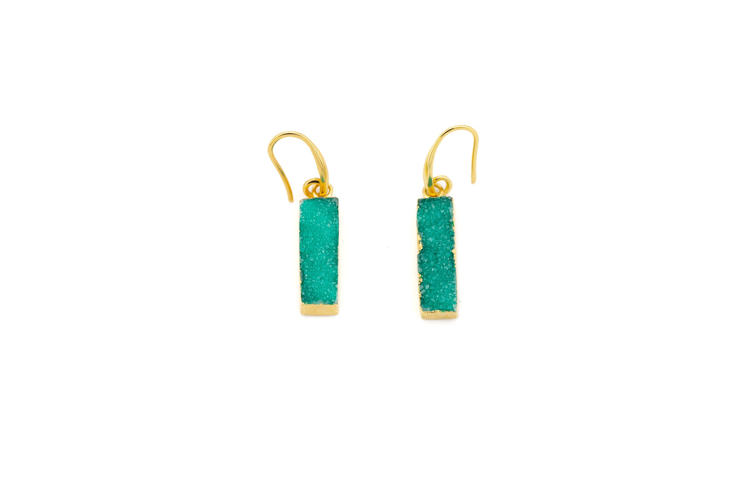 Brass earring with stone