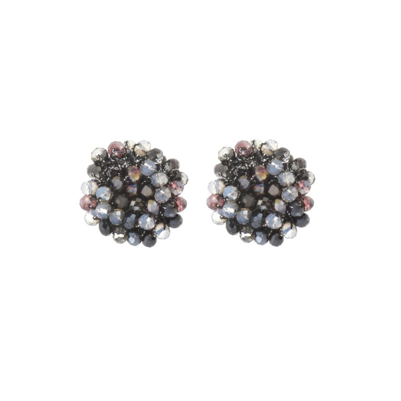 ORECCHINO MULTI PIETRINE QUADRO BLU GRIGIO MIX