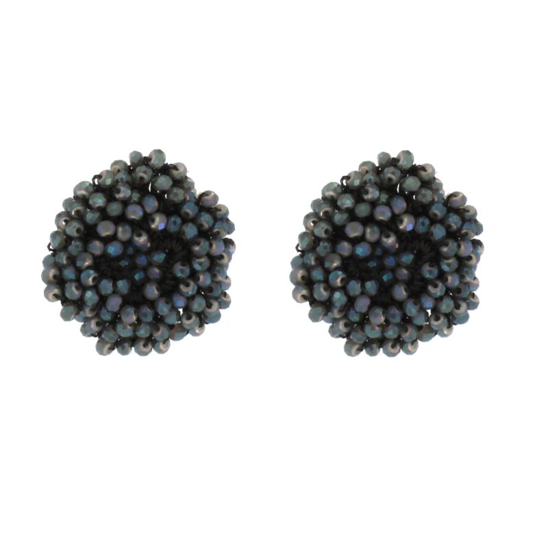 ORECCHINO GRANDE PIETRE E CRISTALLI GREY