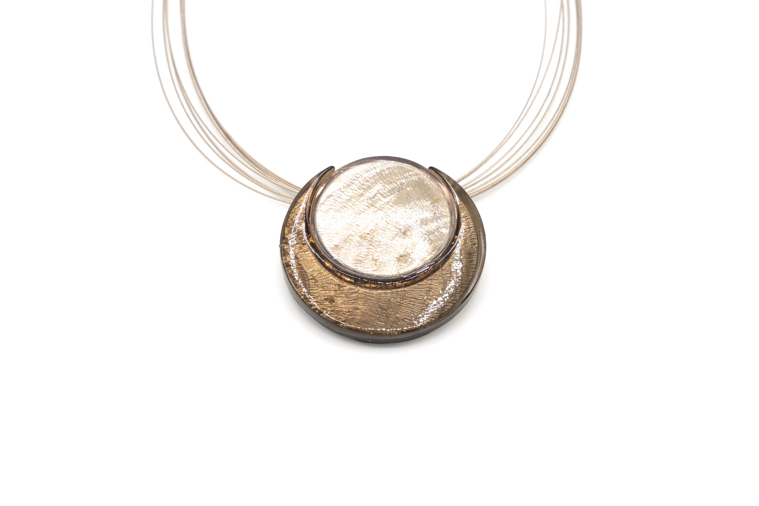 COLL.FILI ACCIAIO TONDO ZAMA BAGNO ORO ROSA+RESINA MADRE PERLA BEIGE MAR