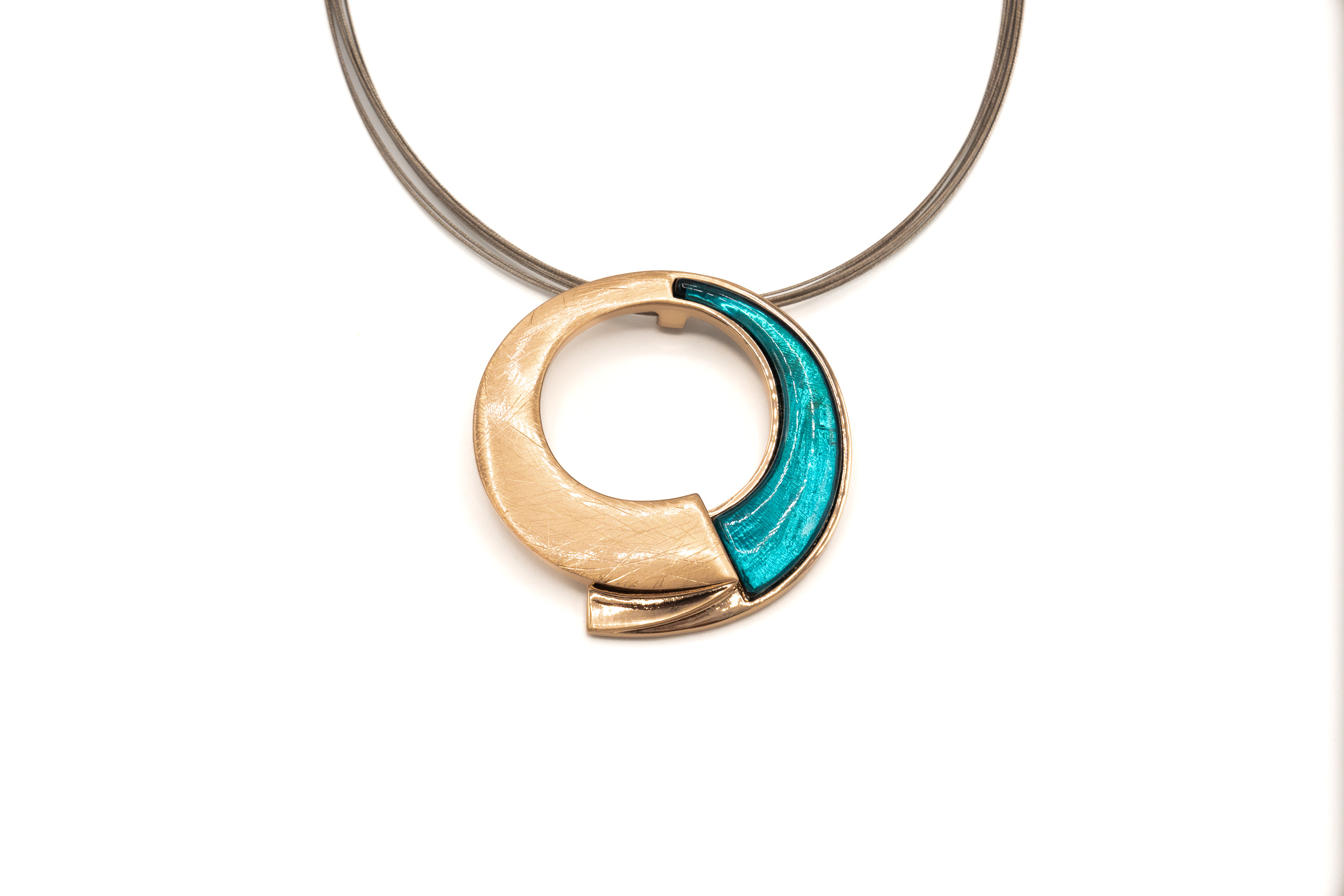 COLL.FILI ACCIAIO CERCHIO ZAMA BAGNO ORO ROSA+RESINA MADRE PERLA TURCHES