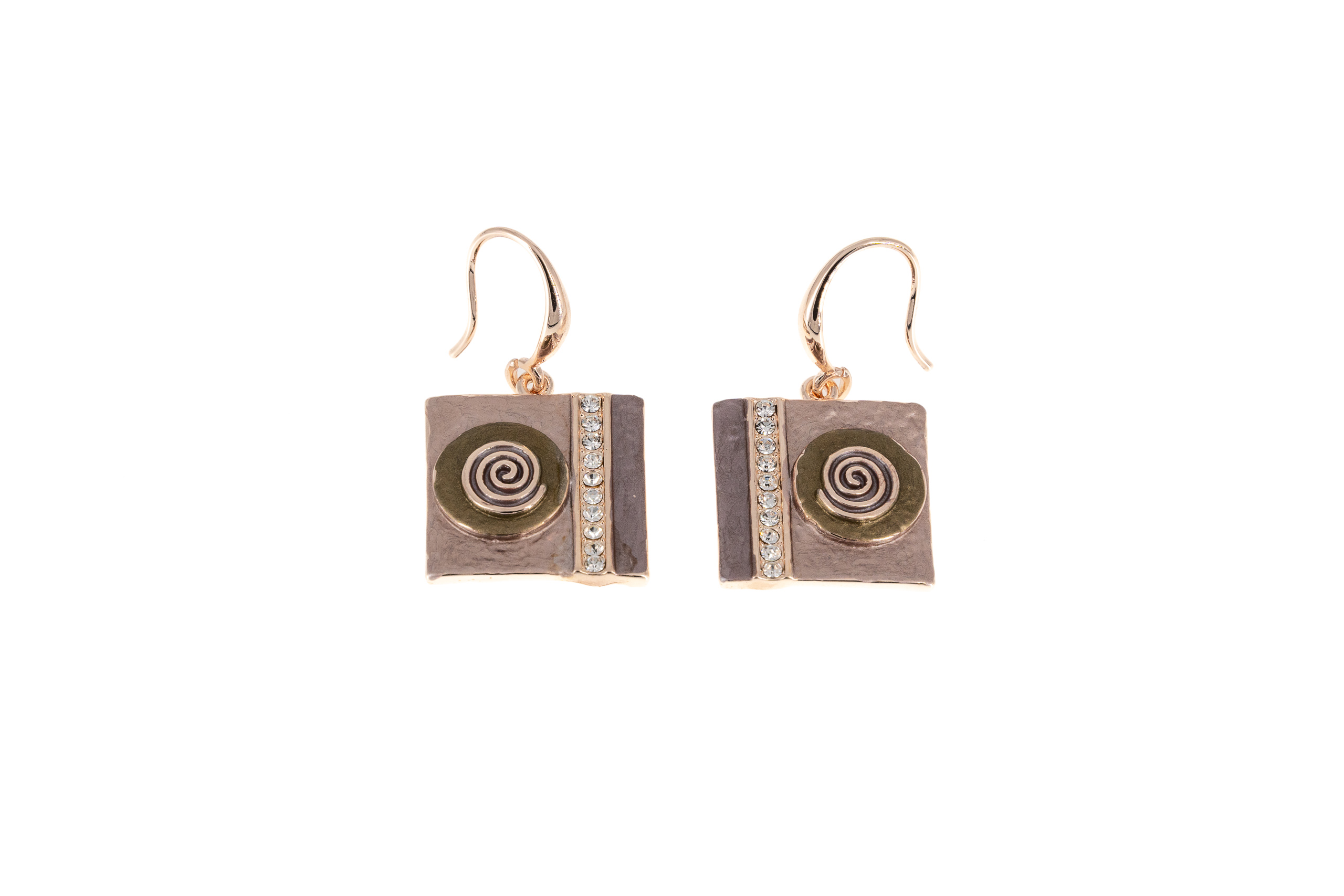 zamak earrings quadro con cristalli