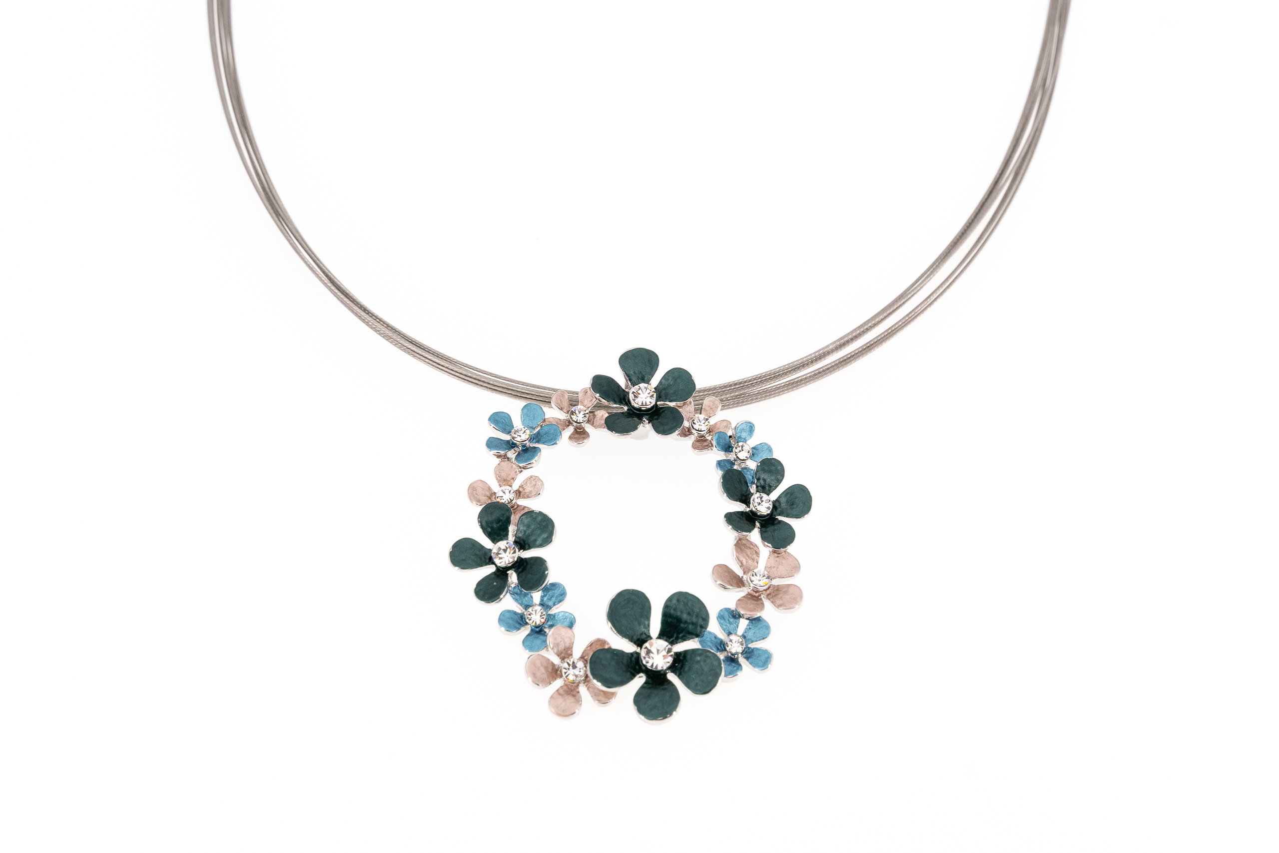 zamak necklace cerchio con fiori