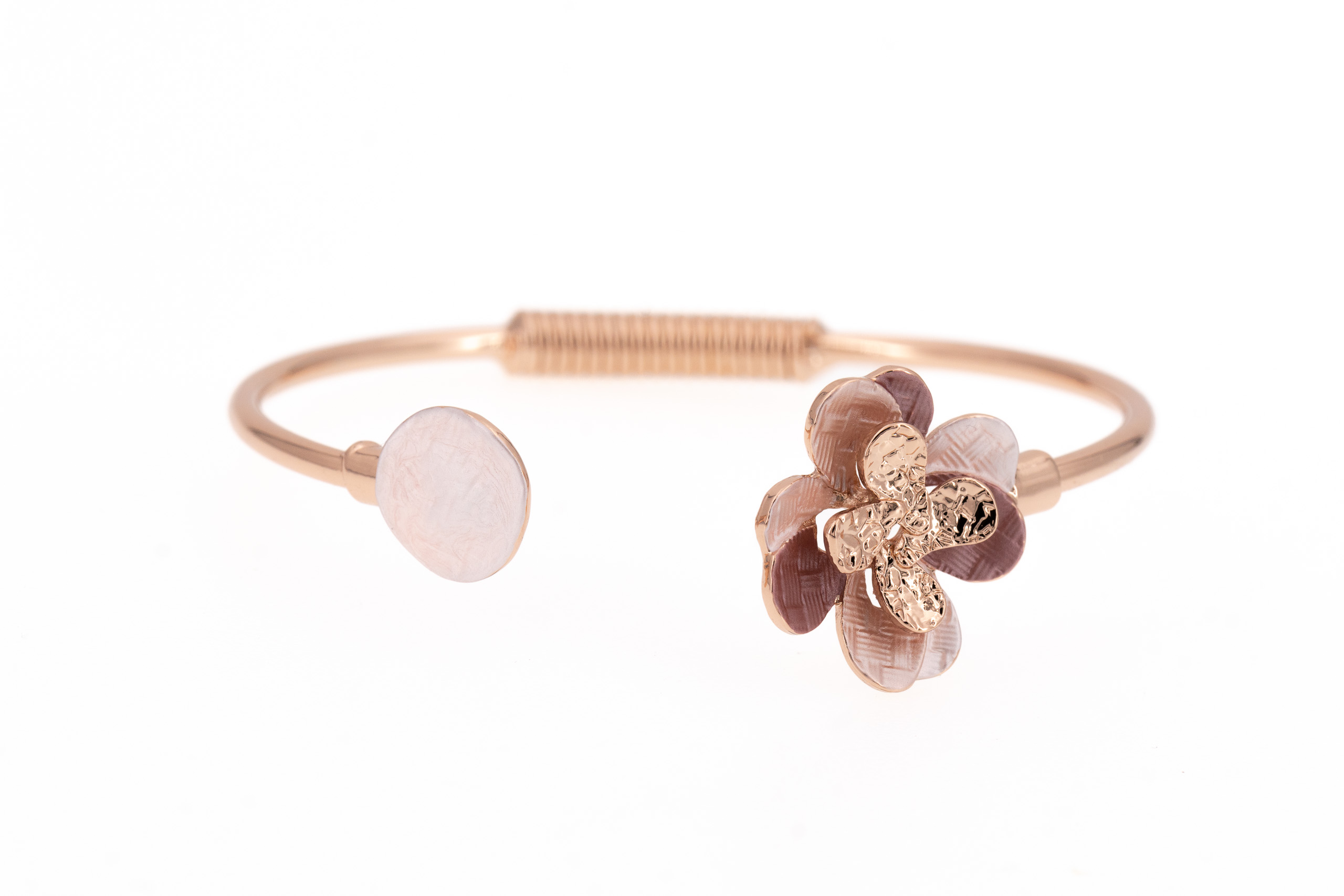 zamak bracelet fiore sovrapposto