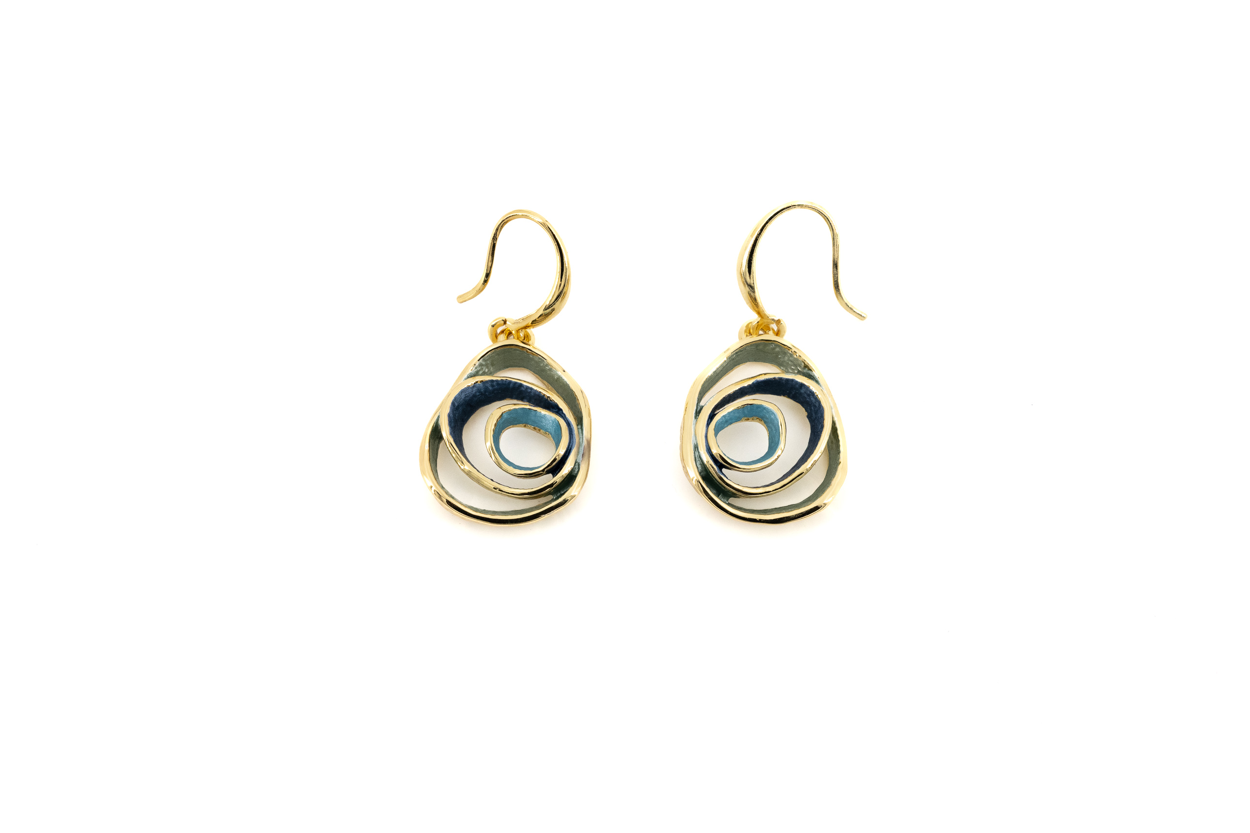 Orecchini zama cerchi concentrici stilizzati
